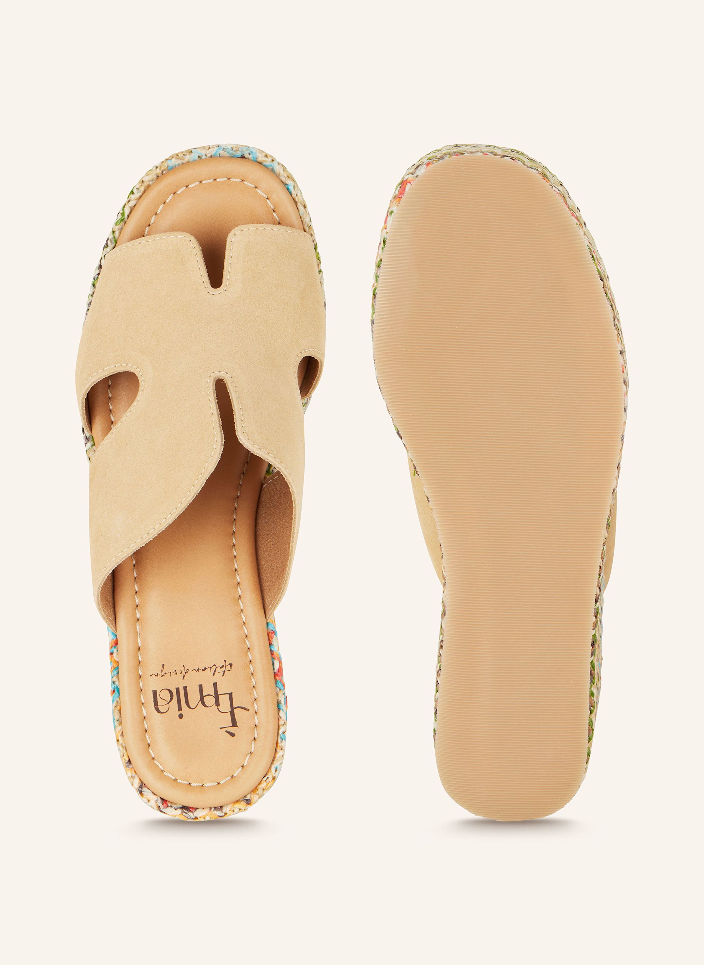 Thumbnail - È Mia Plateau-Pantoletten beige