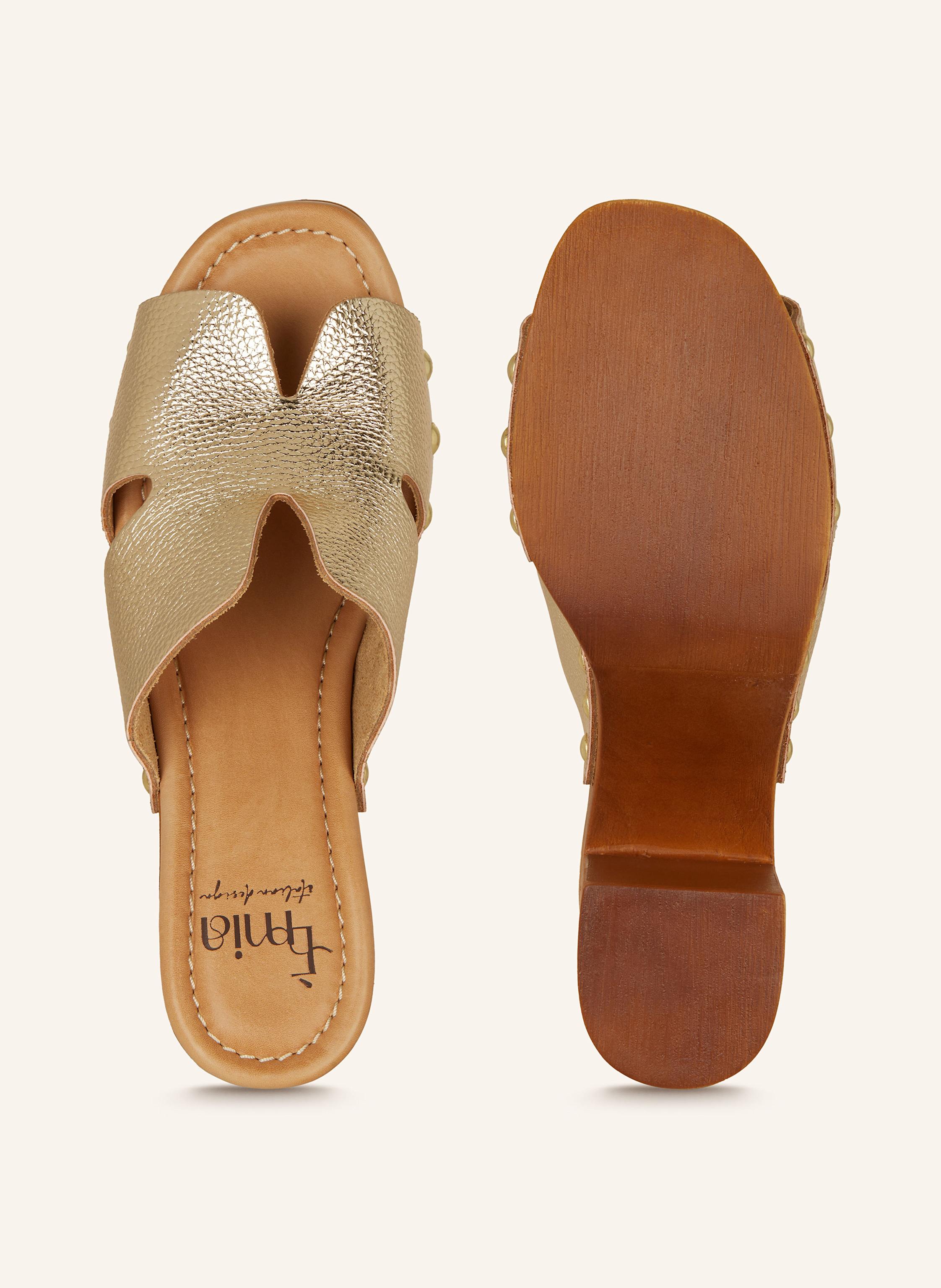 Thumbnail - È Mia Mules Mit Nieten gold