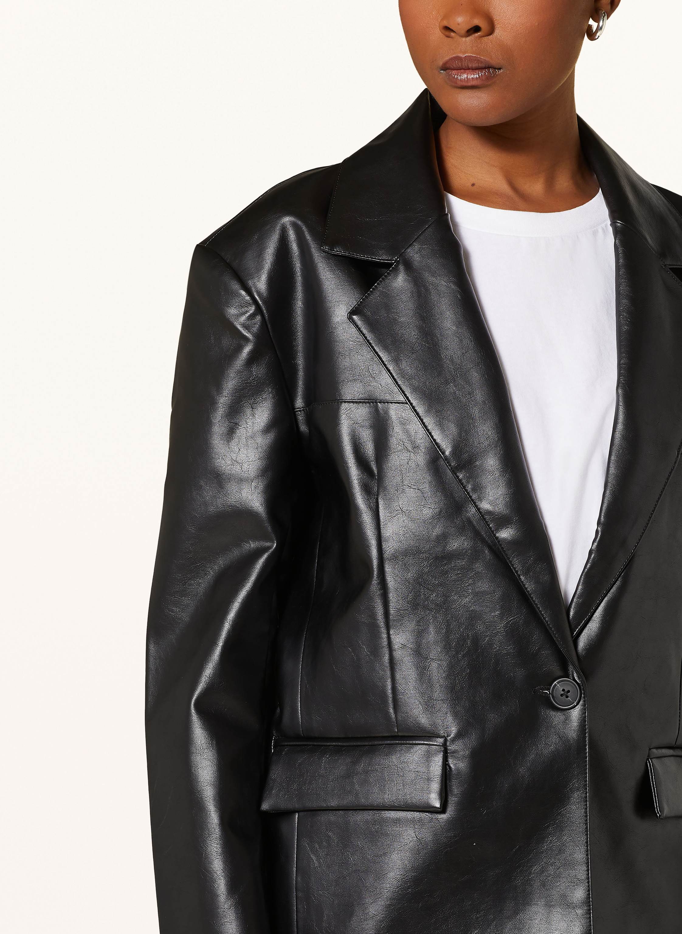 Thumbnail - Leger Studio Blazer Insa In Lederoptik schwarz