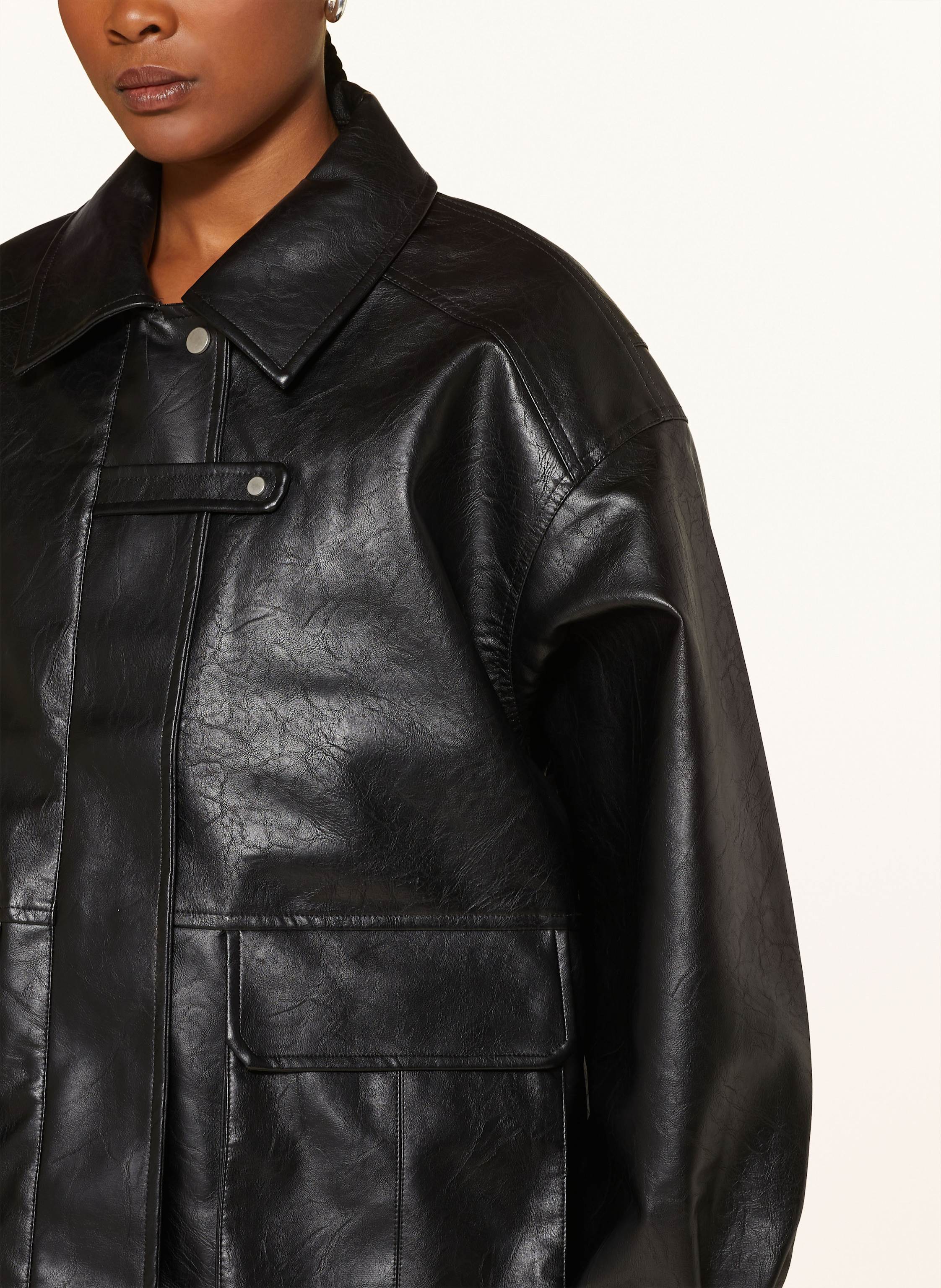 Thumbnail - Leger Studio Jacke Davinia In Lederoptik schwarz