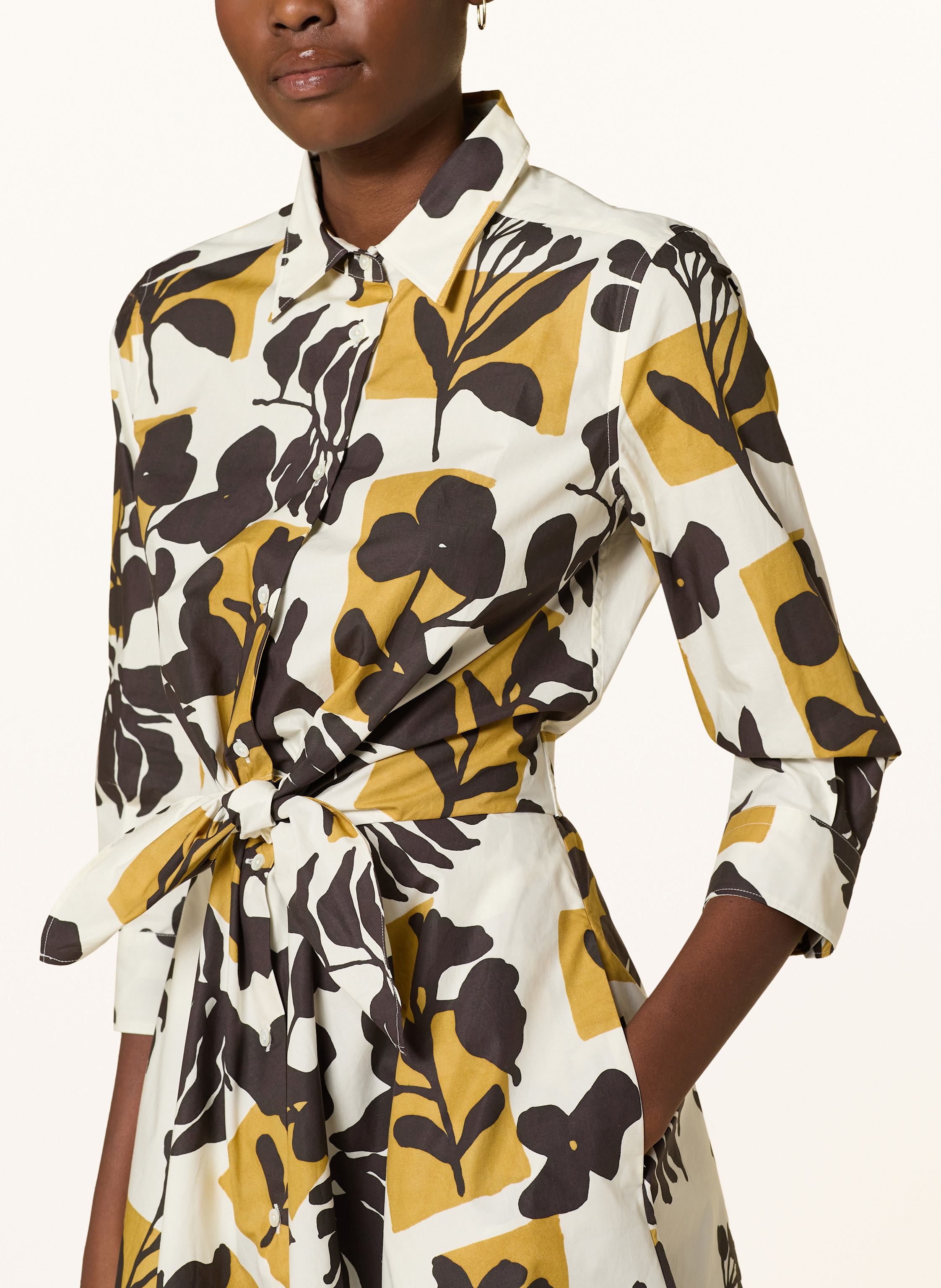 Thumbnail - Sara Roka Hemdblusenkleid Dralla Mit 3/4-Arm braun