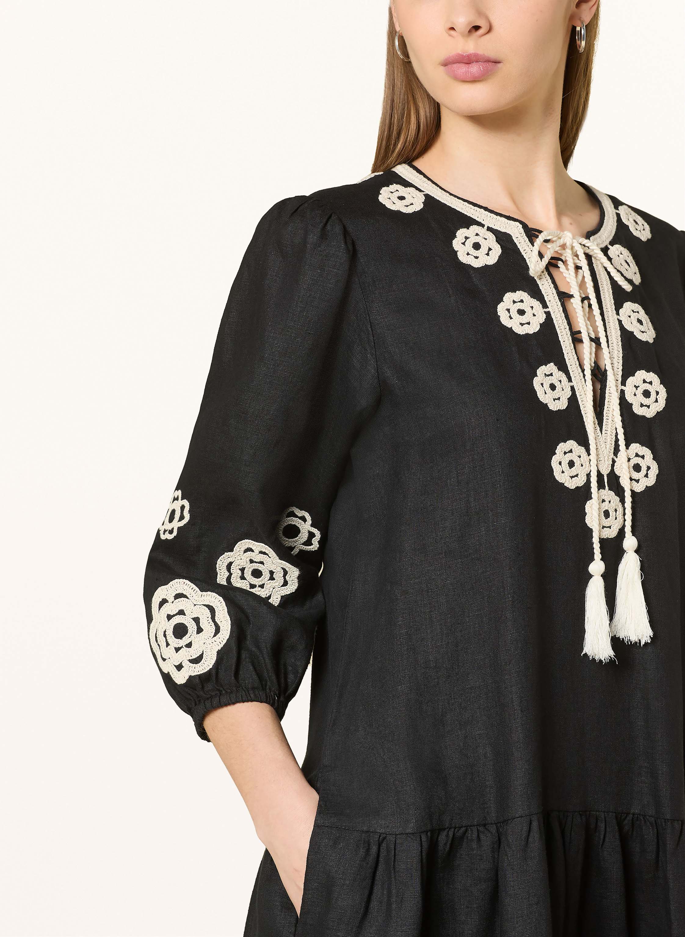 Thumbnail - Angoor Kleid Mit 3/4-Arm schwarz
