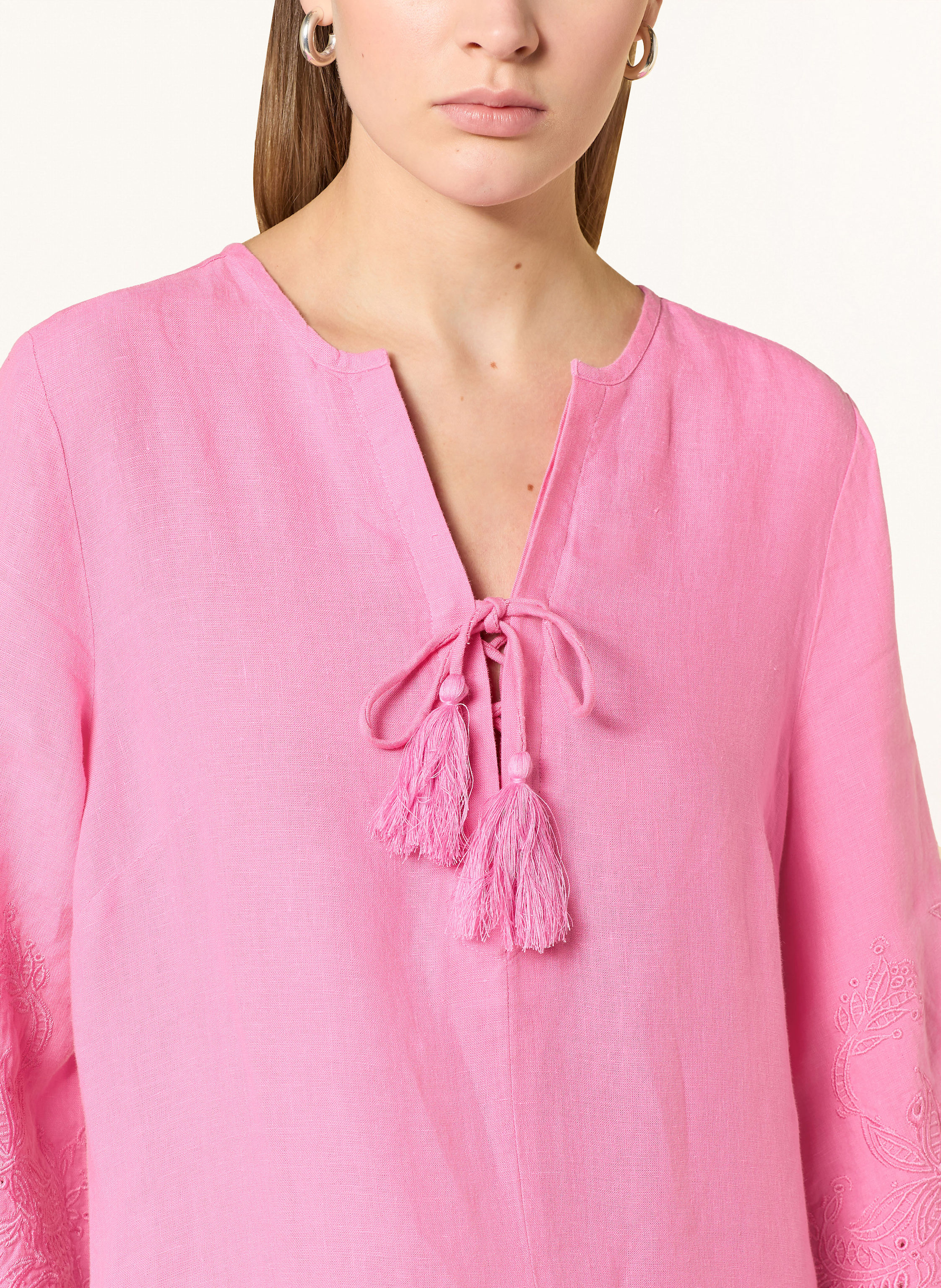 Thumbnail - Angoor Leinenkleid Gada Mit 3/4-Arm pink