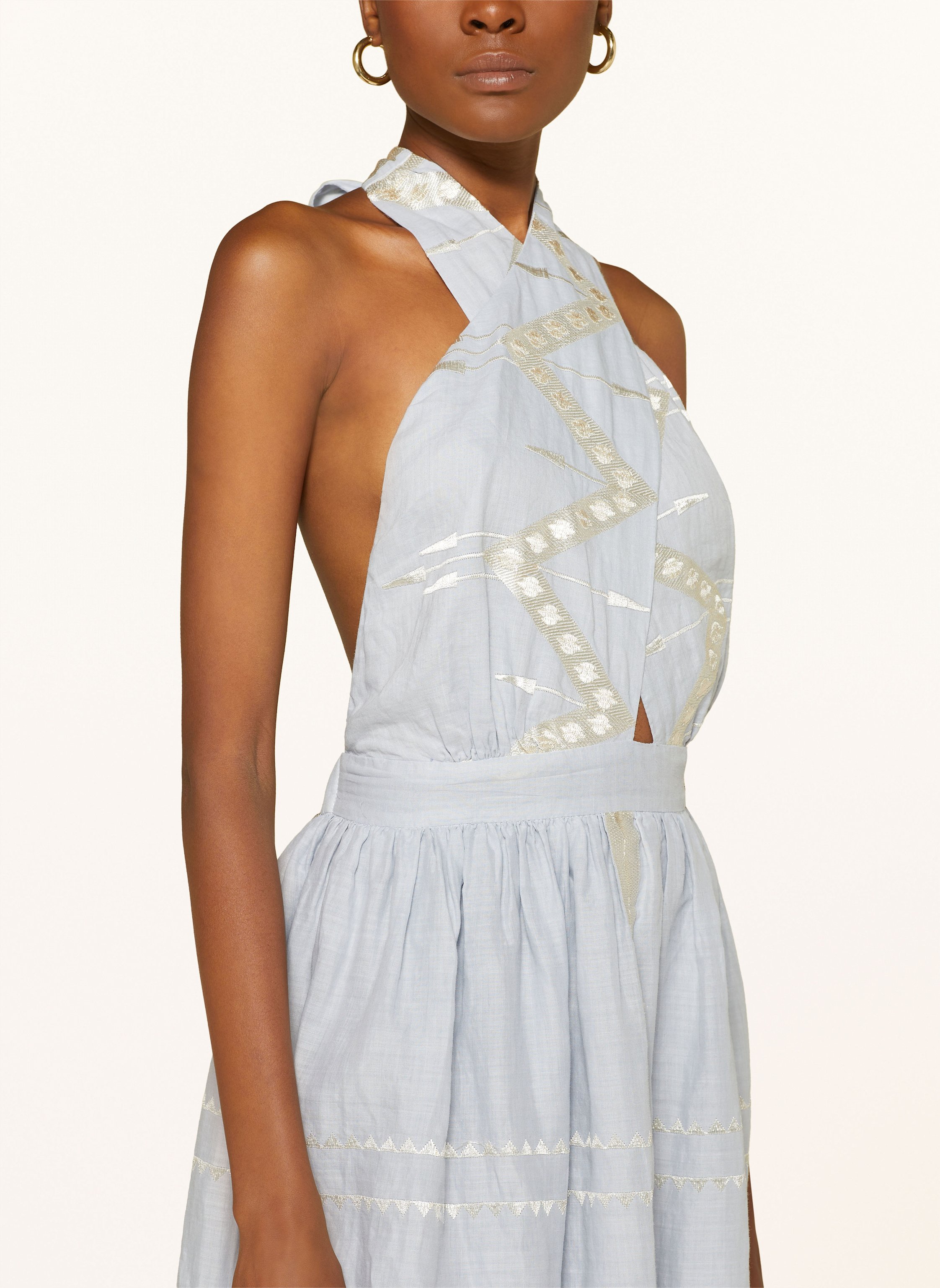 Thumbnail - Greek Archaic Kori Strandkleid Roots Mit Glitzergarn grau