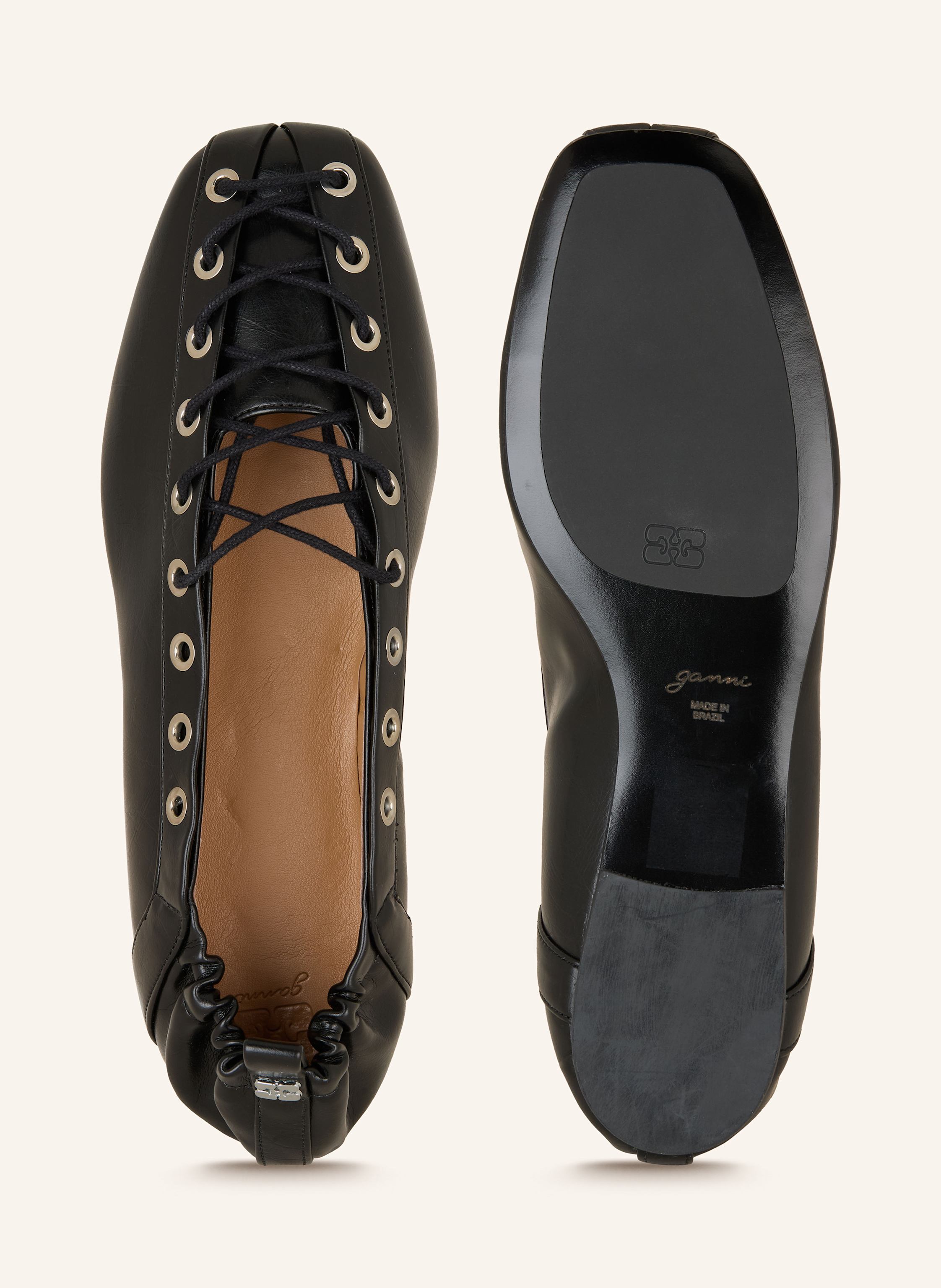 Thumbnail - Ganni Ballerinas schwarz