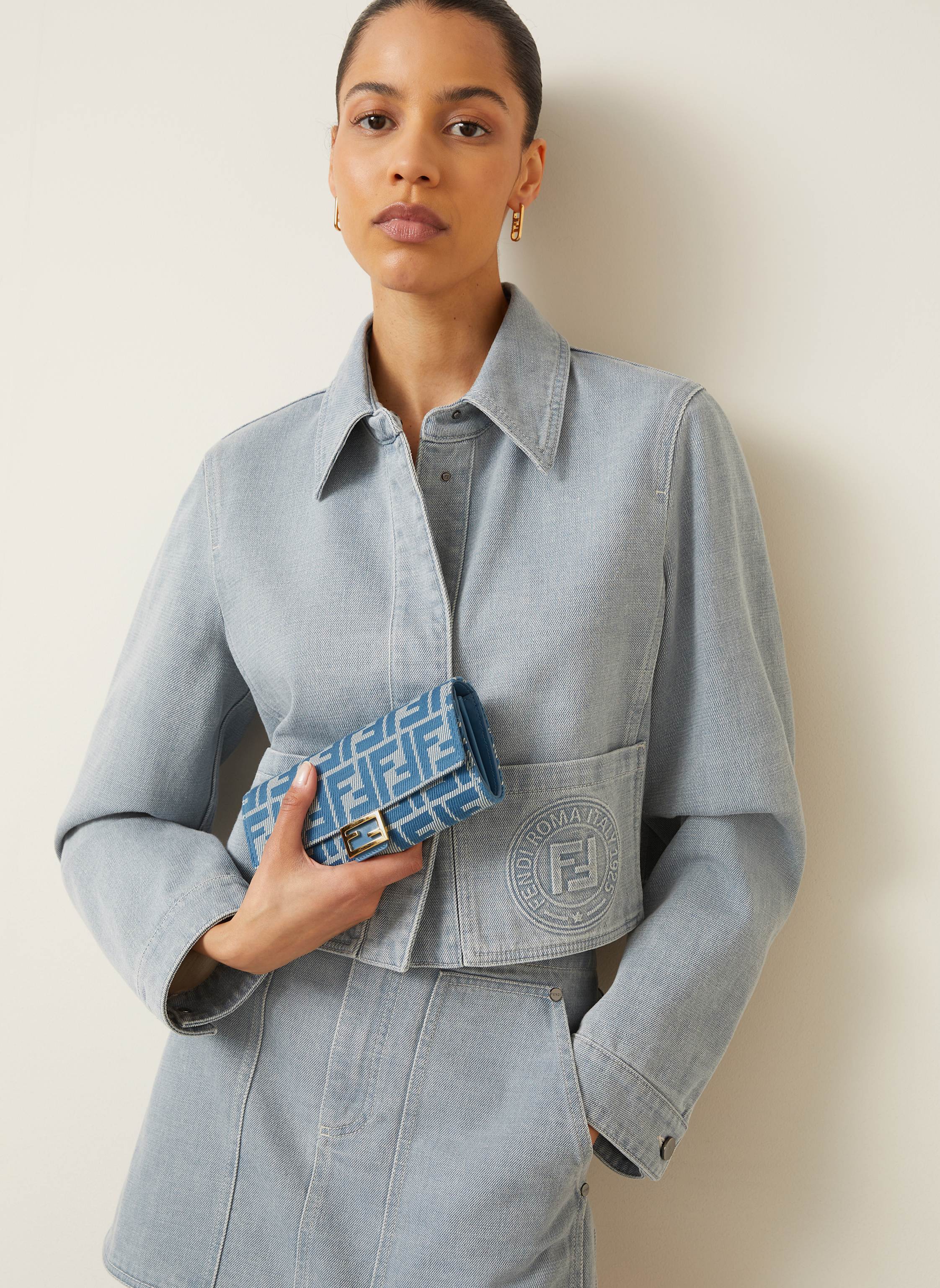 Thumbnail - Fendi Geldbörse Baguette blau