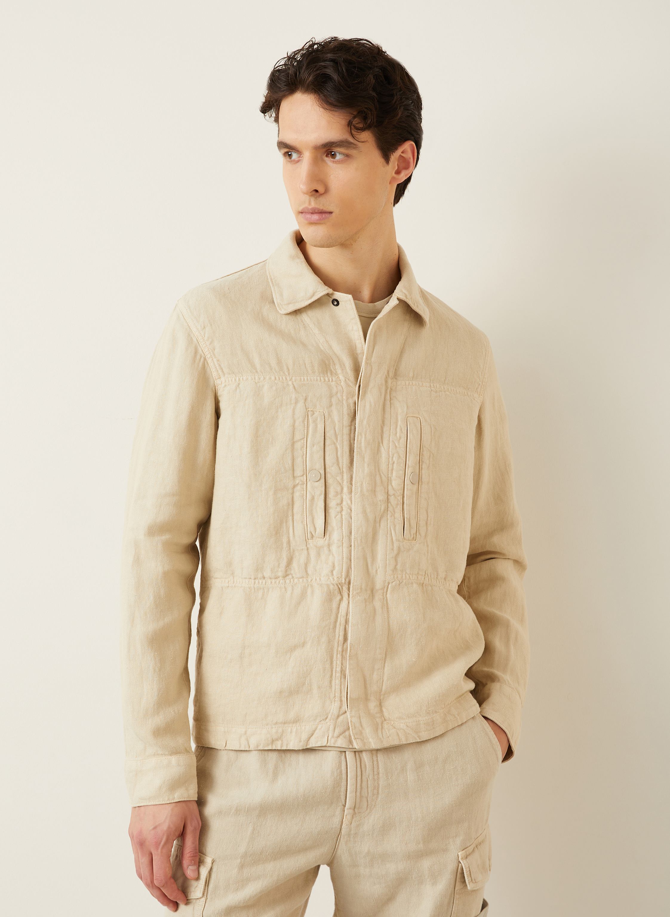 Thumbnail - Stone Island Leinenjacke Gost beige