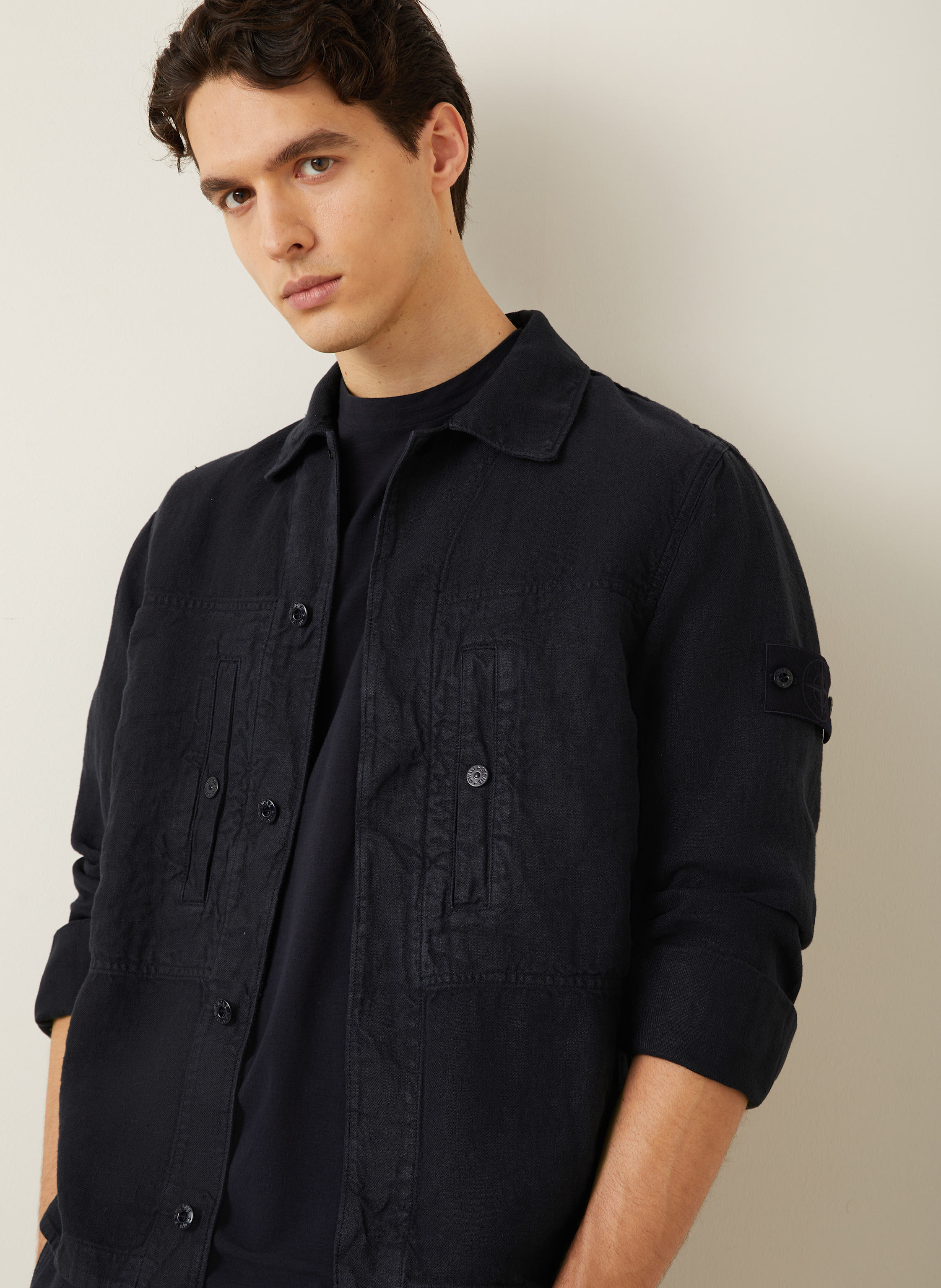 Thumbnail - Stone Island Leinenjacke Gost blau