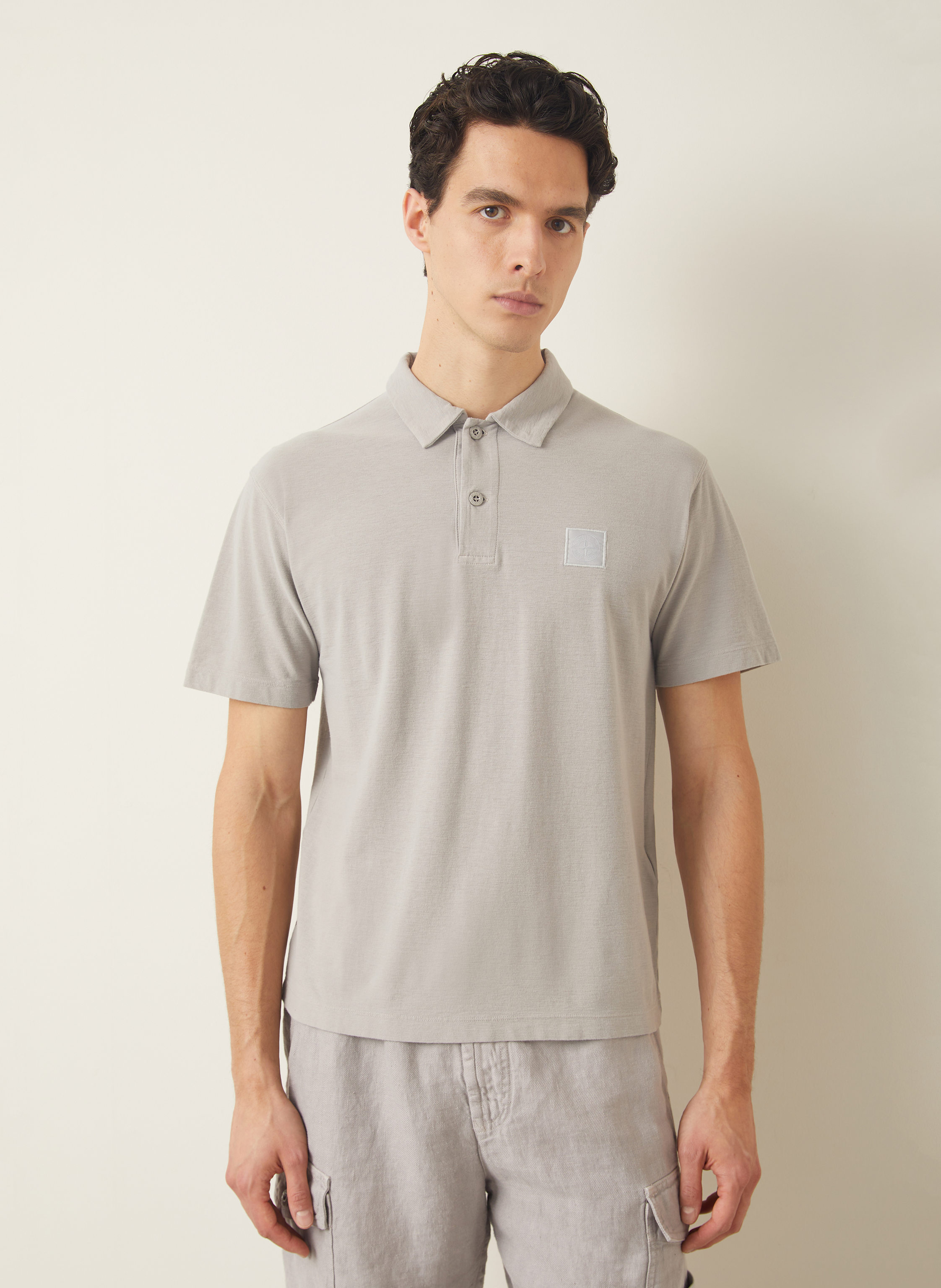 Thumbnail - Stone Island Jersey-Poloshirt Ghost grau