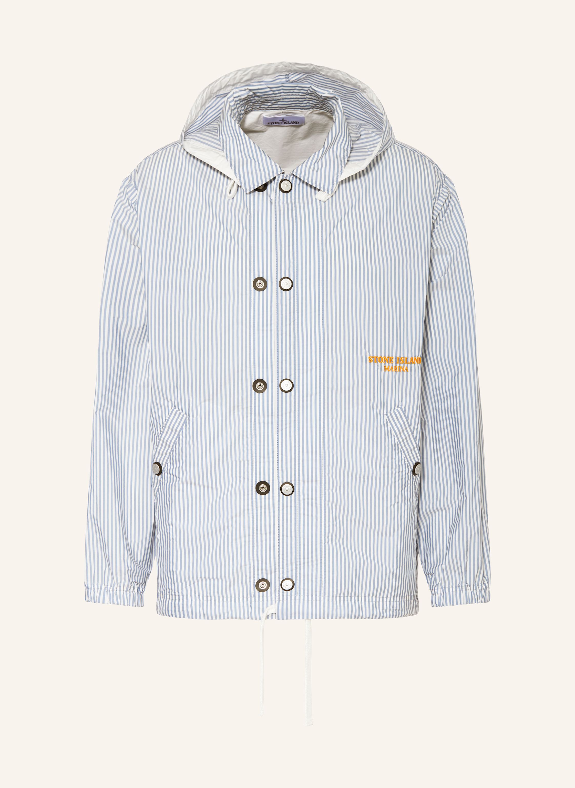 STONE ISLAND MARINA jacket with detachable hood in blue / white