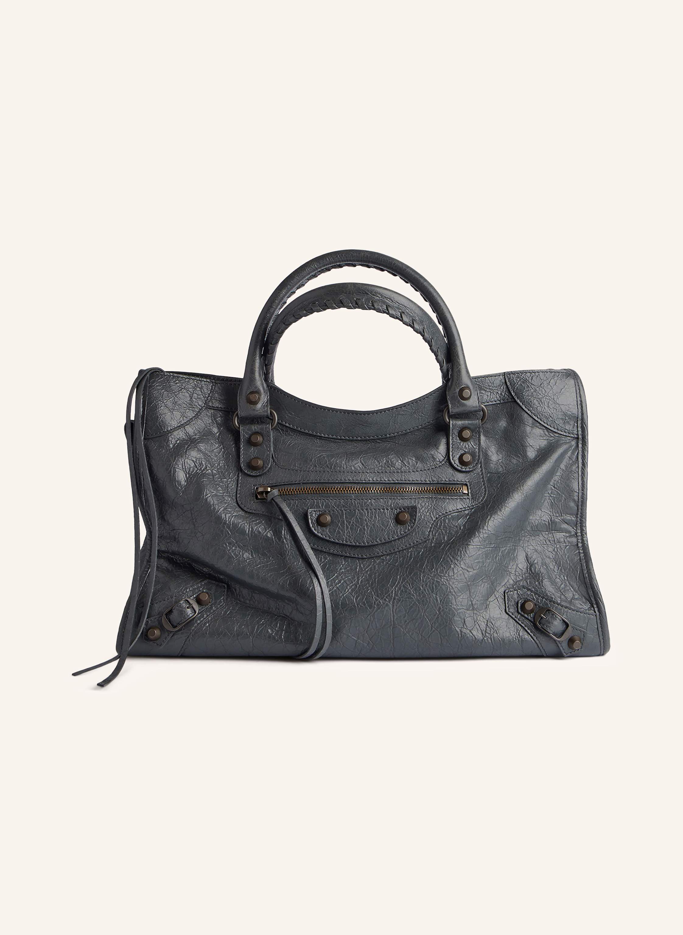 BALENCIAGA LE CITY medium バッグ BALENCIAGA Torebka LE CITY BAG MEDIUM kolor czarny/ cziemnoszary