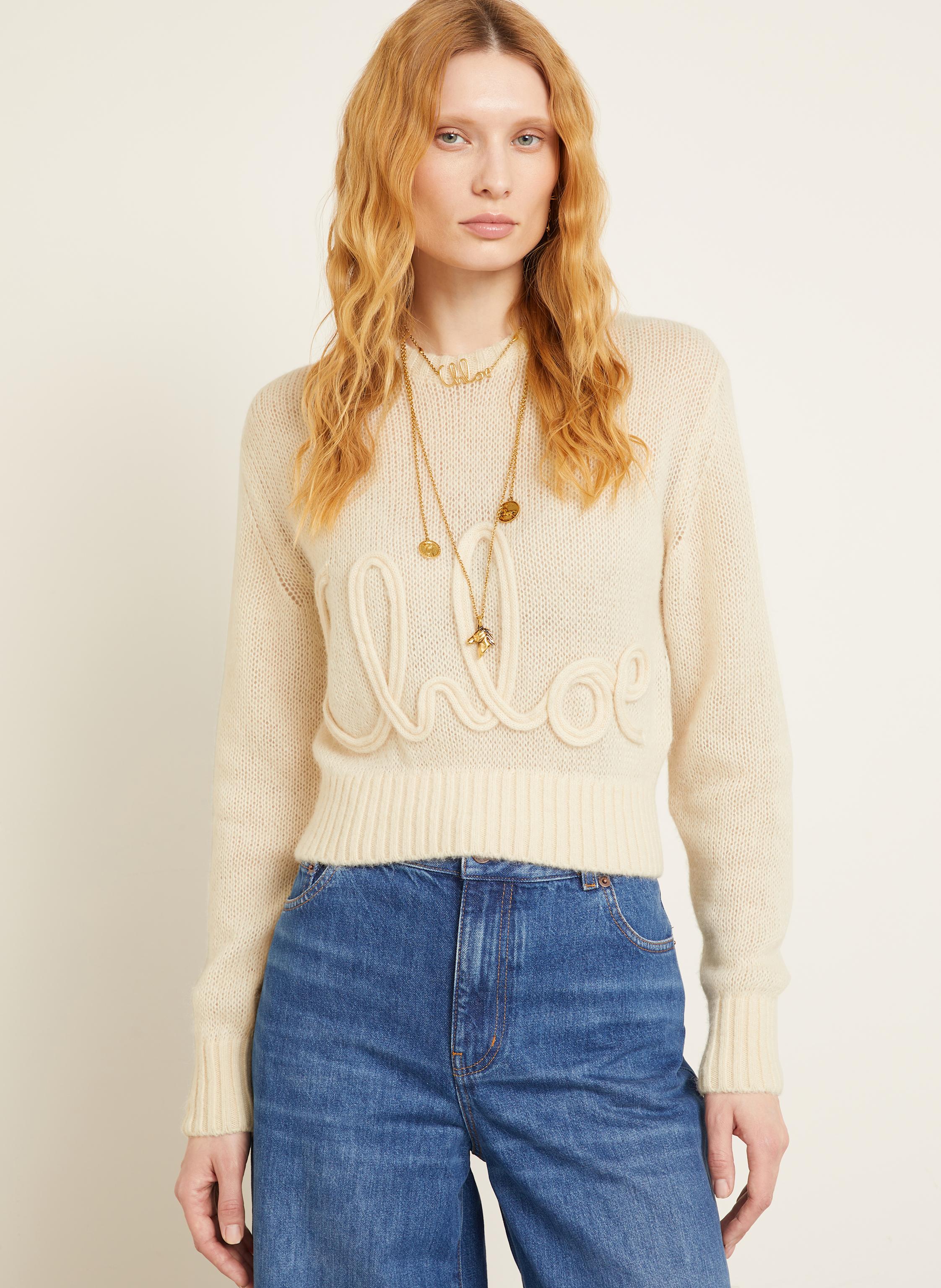 Thumbnail - Chloé Pullover Mit Alpaka Und Seide beige