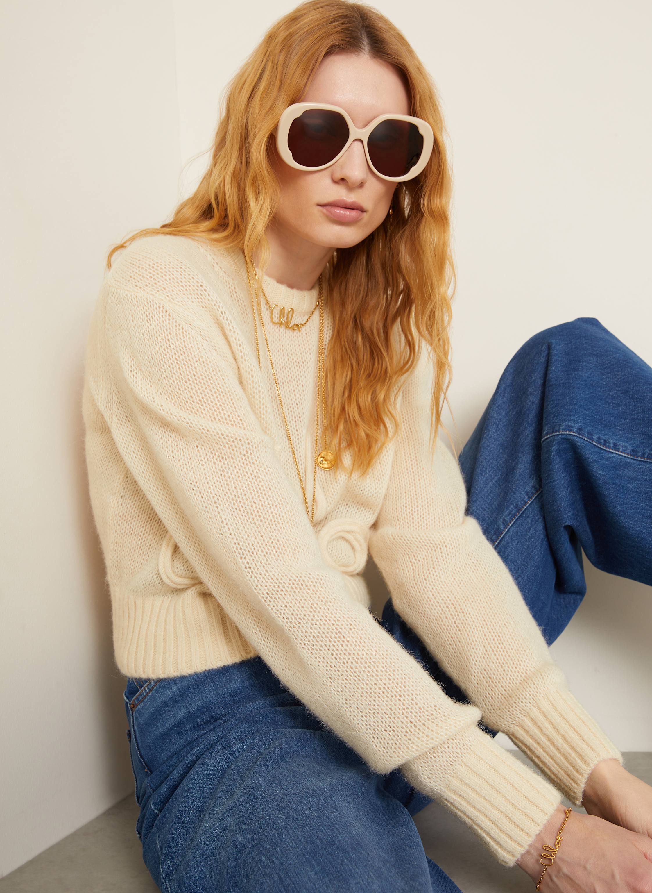 Thumbnail - Chloé Pullover Mit Alpaka Und Seide beige