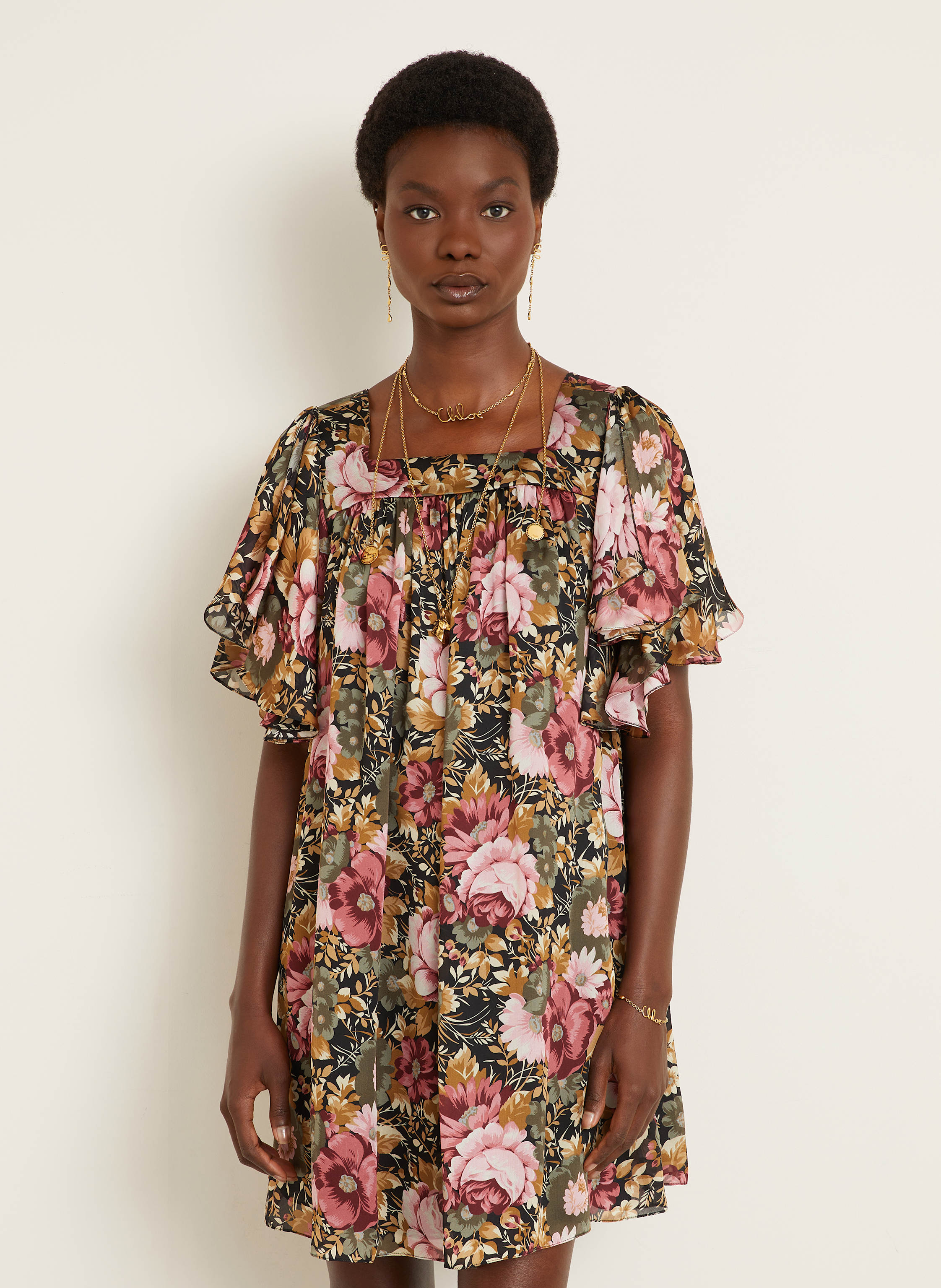 Thumbnail - Chloé Seidenkleid schwarz