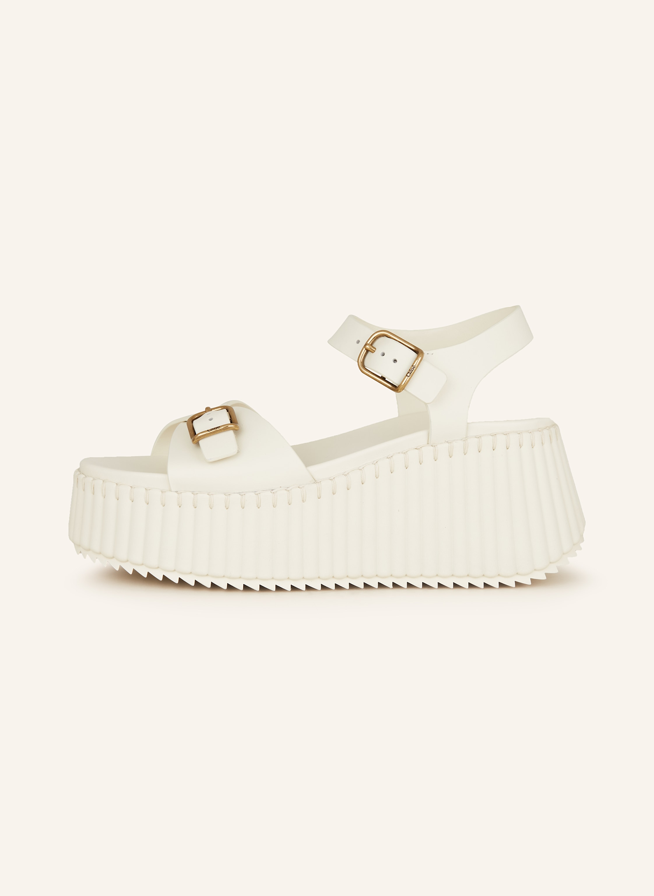 Thumbnail - Chloé Plateau-Sandalen Nama weiss