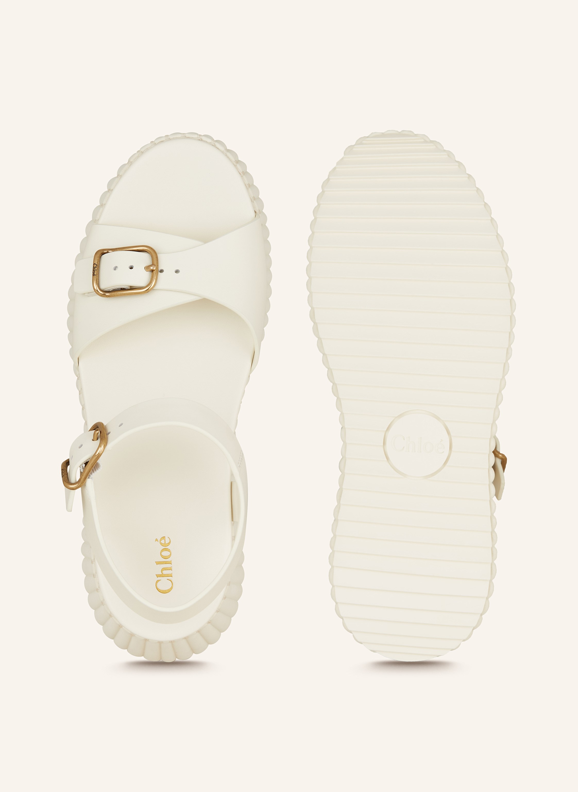 Thumbnail - Chloé Plateau-Sandalen Nama weiss
