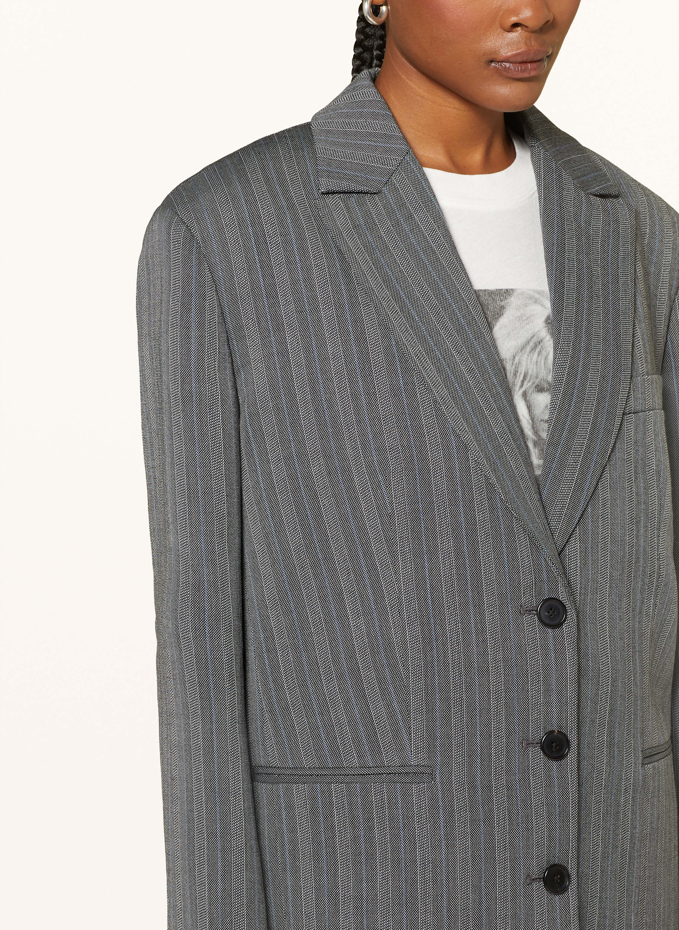 Thumbnail - Anine Bing Oversized-Blazer Declan grau