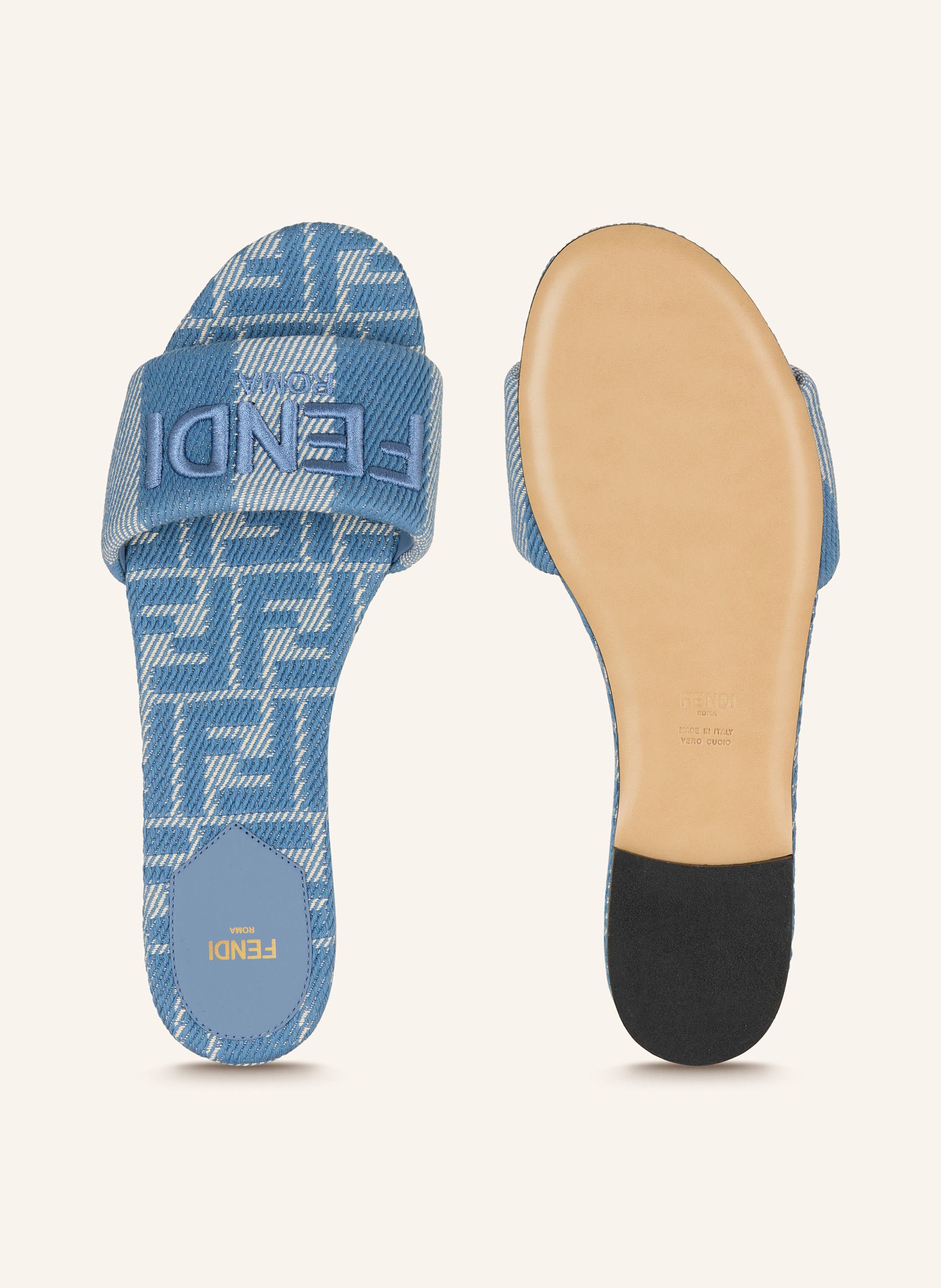 Thumbnail - Fendi Pantoletten blau