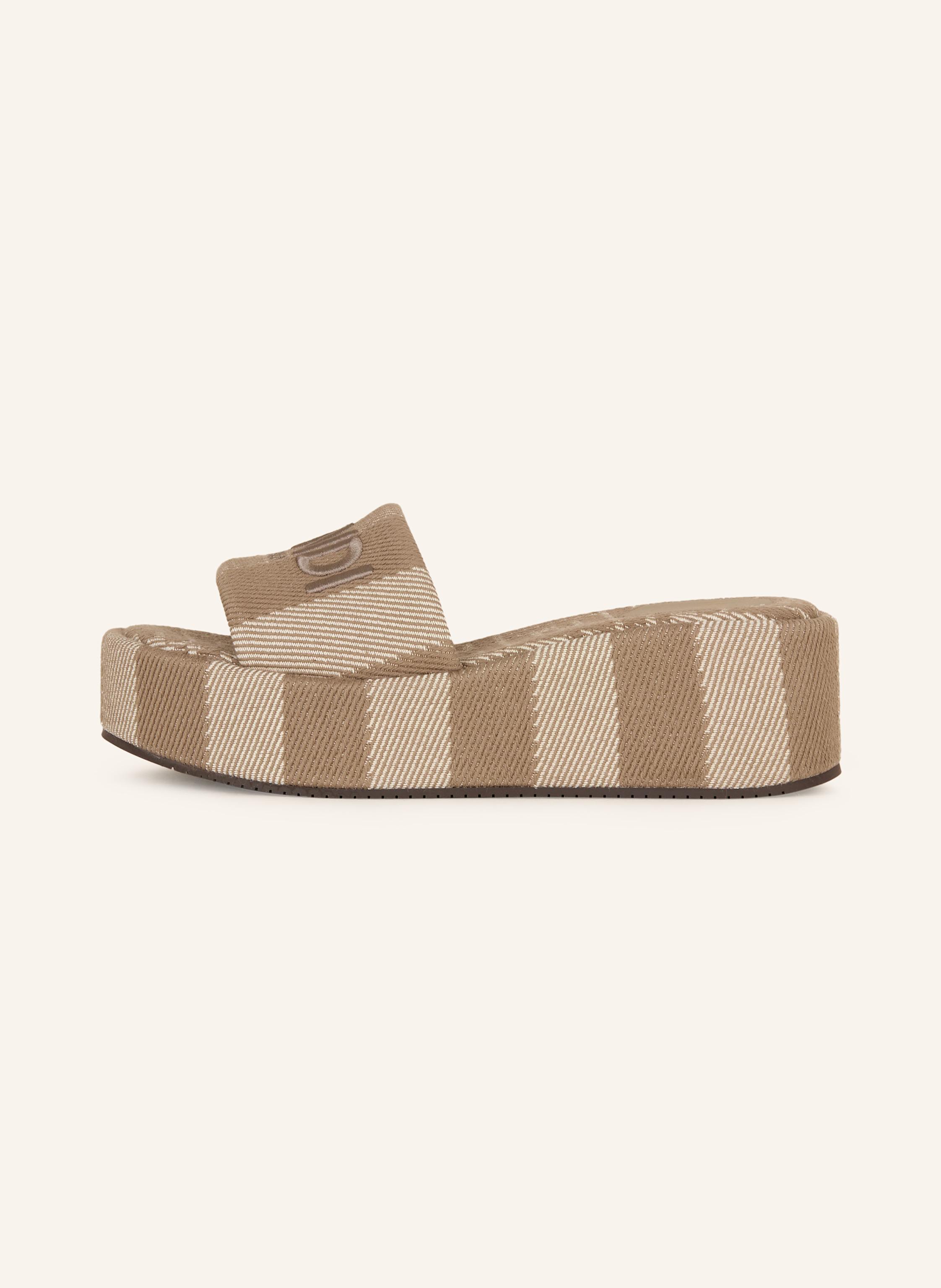 Thumbnail - Fendi Plateau-Pantoletten beige
