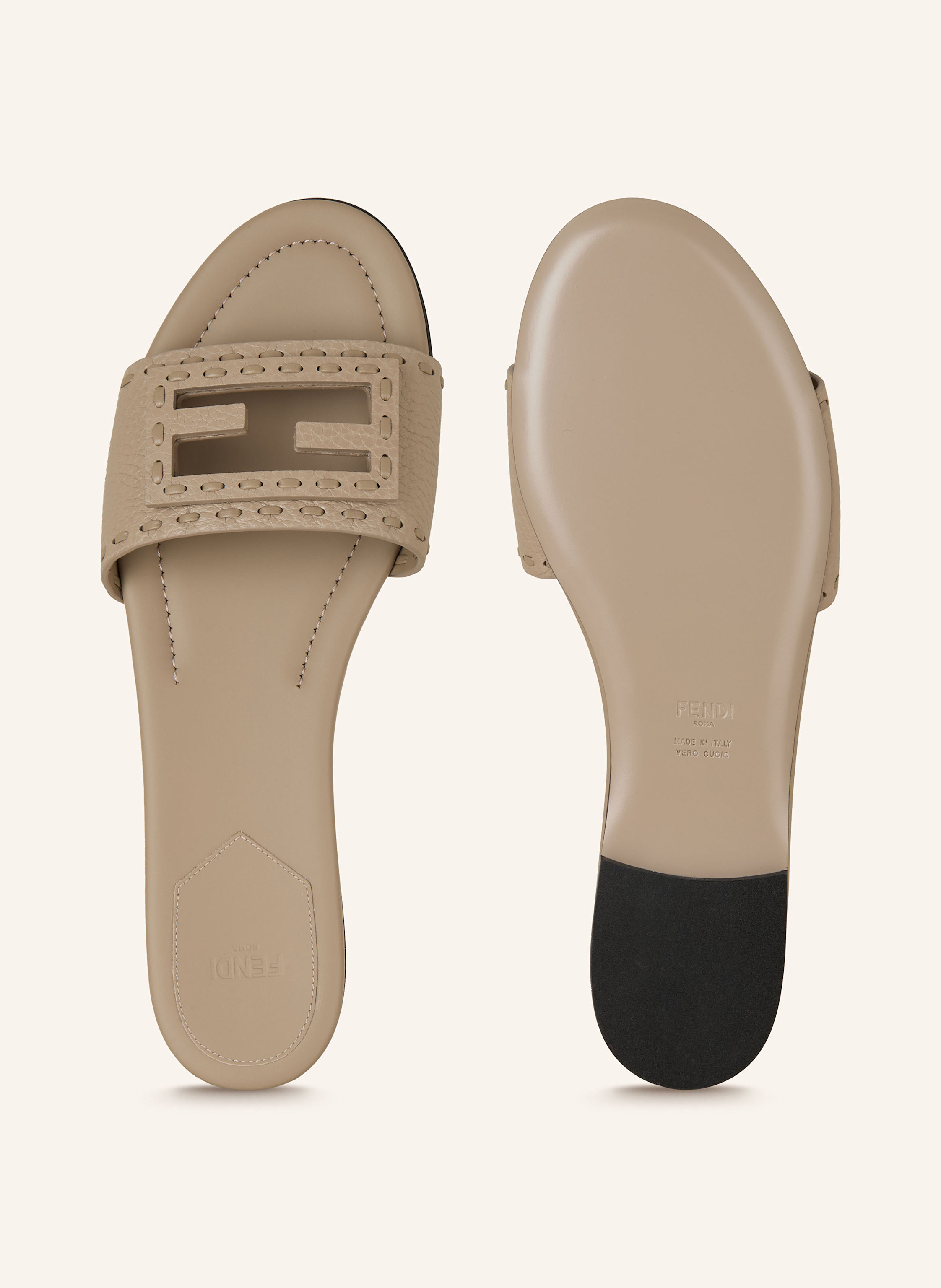 Thumbnail - Fendi Pantoletten beige