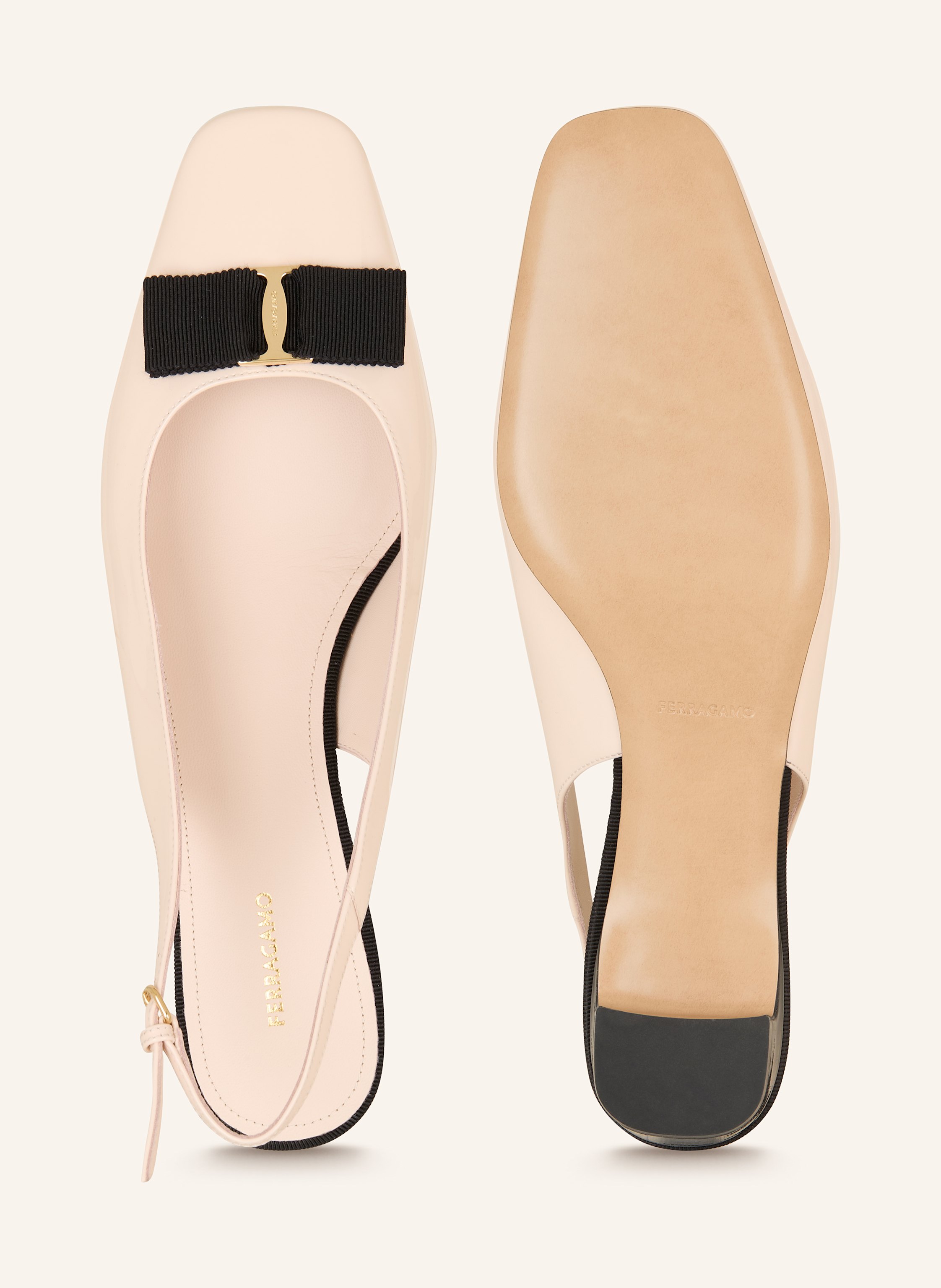 Thumbnail - Ferragamo Slingpumps beige