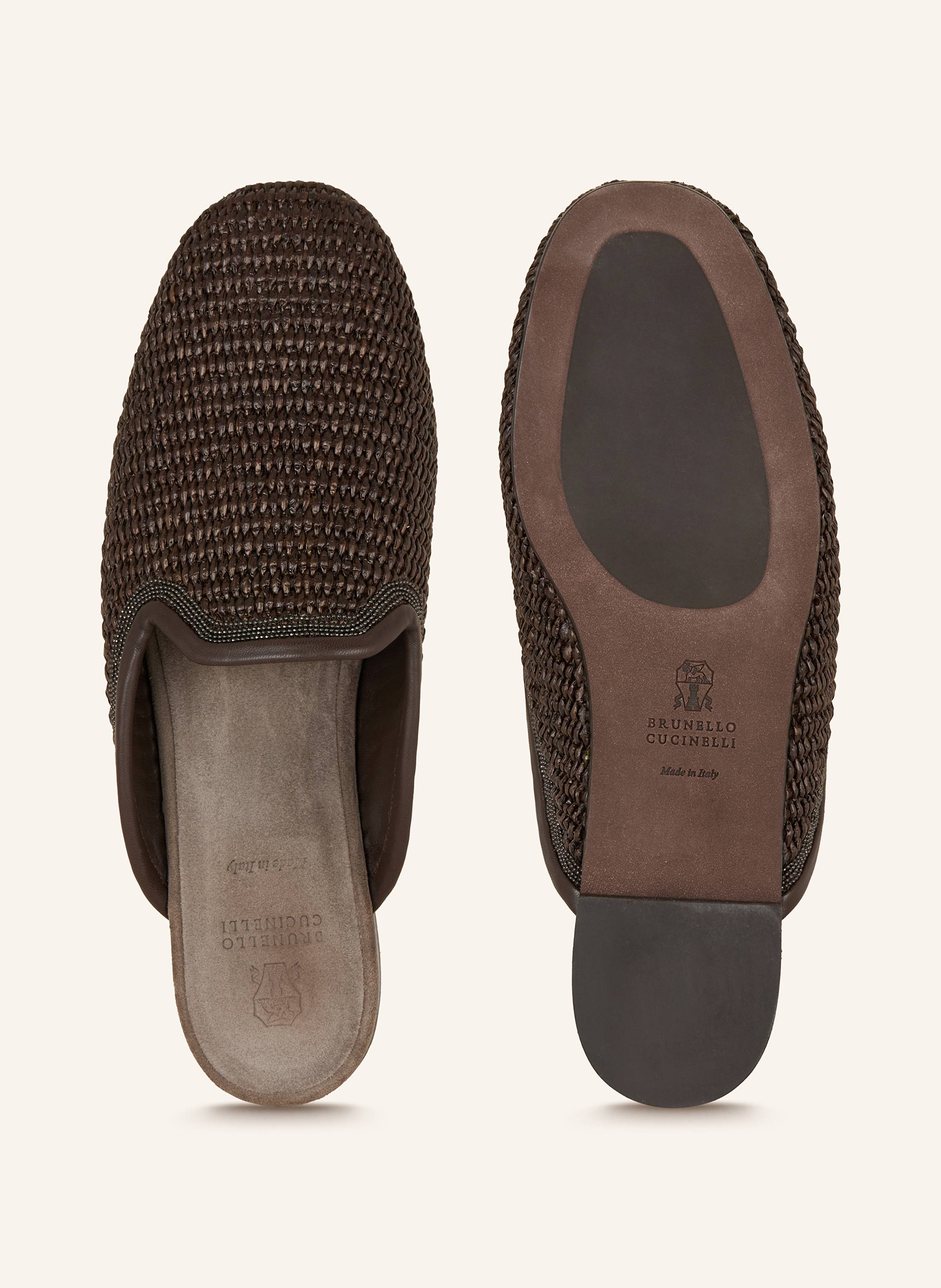 Thumbnail - Brunello Cucinelli Mules Mit Schmucksteinen braun