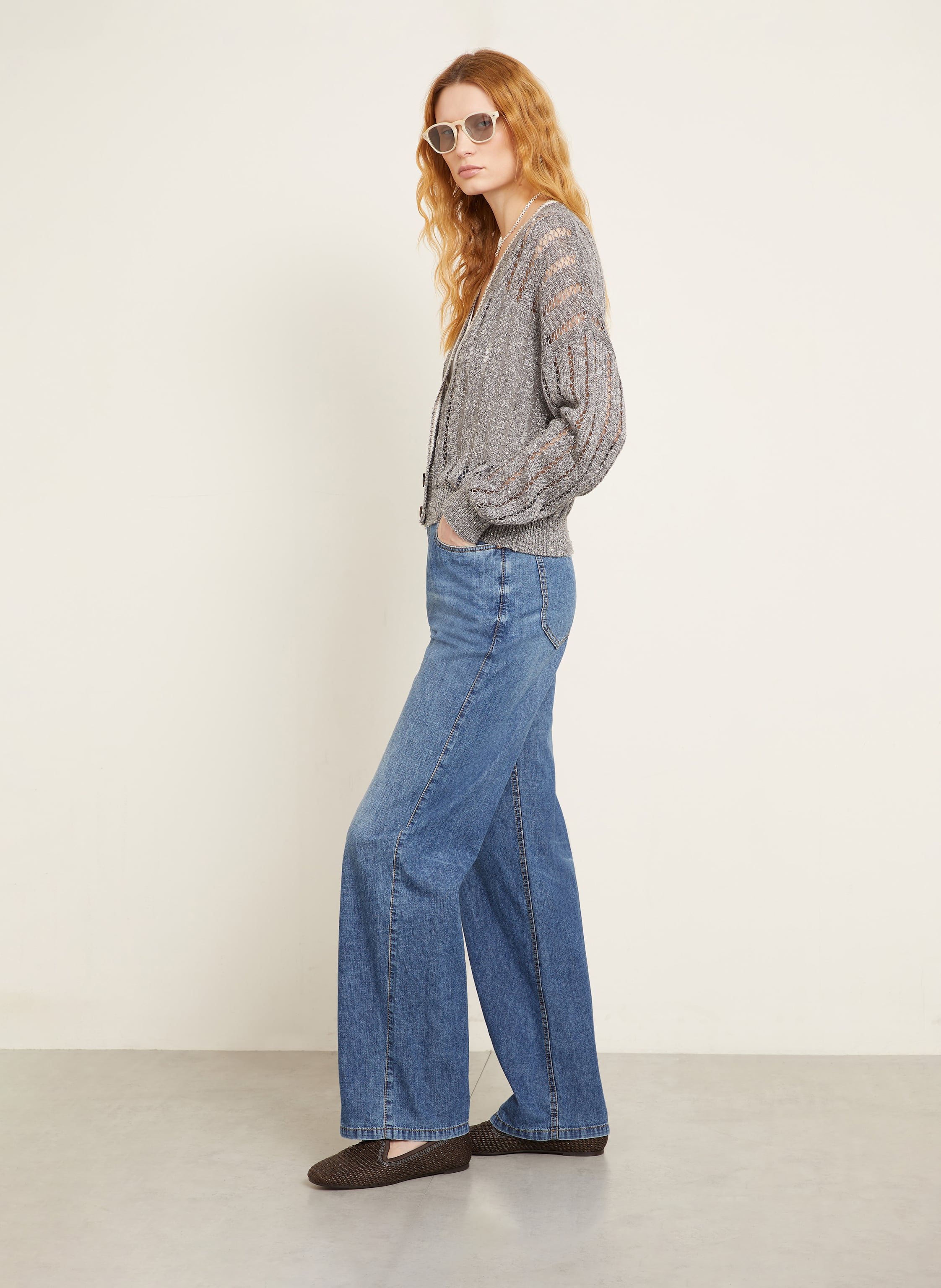 Thumbnail - Brunello Cucinelli Wide Leg Jeans blau
