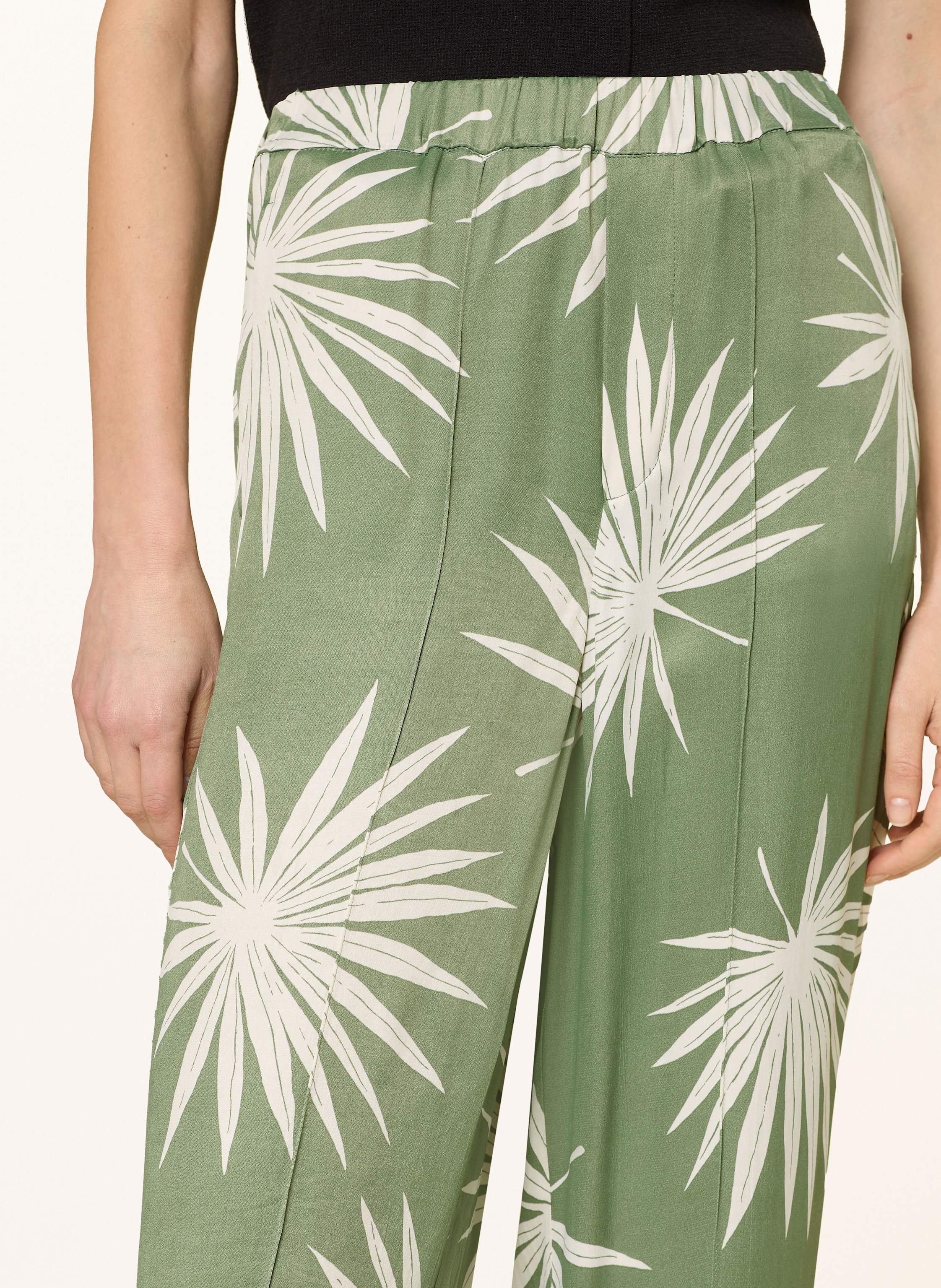 Thumbnail - Oui Marlenehose Aus Satin gruen