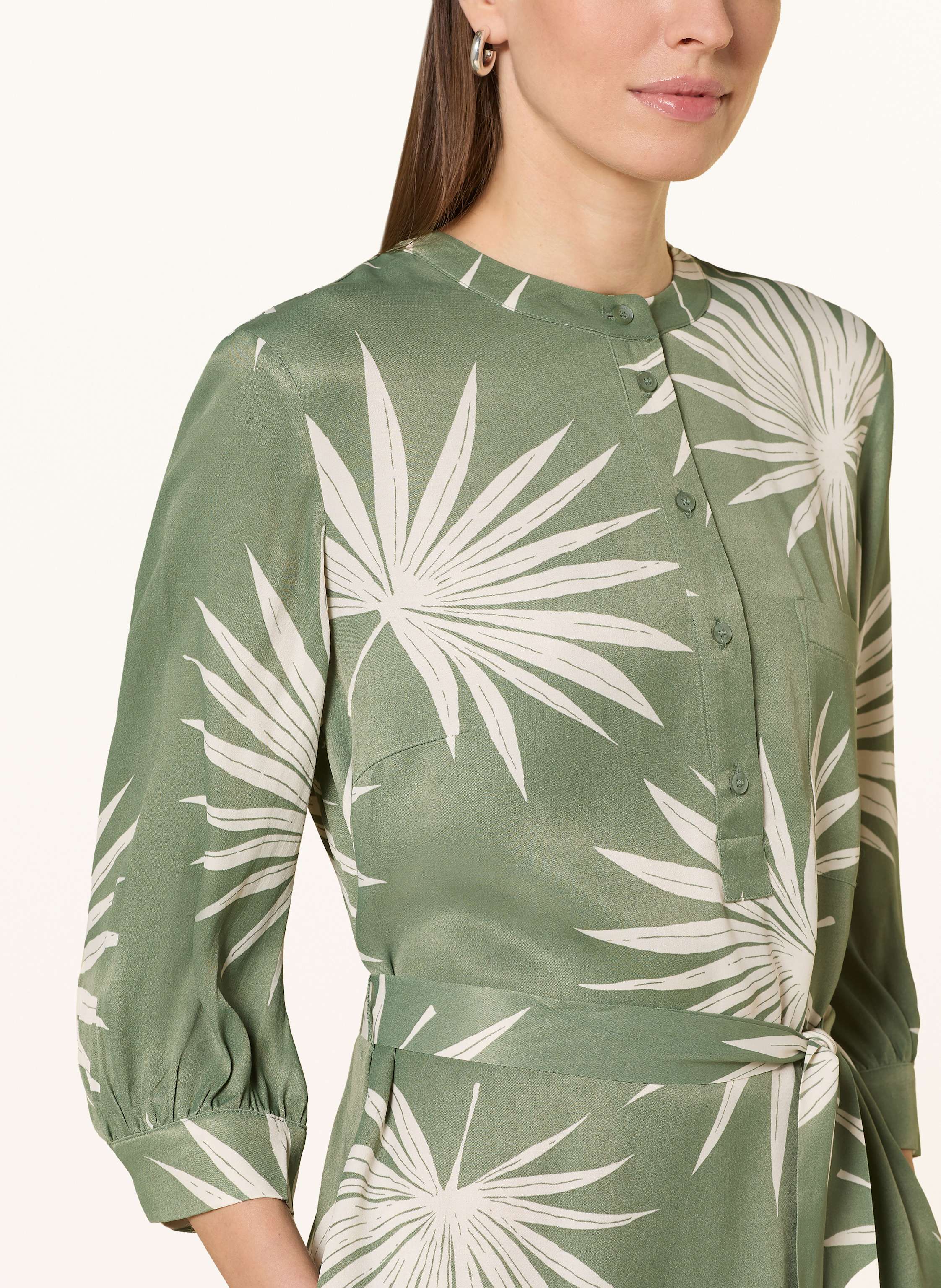 Thumbnail - Oui Satinkleid Mit 3/4-Arm gruen