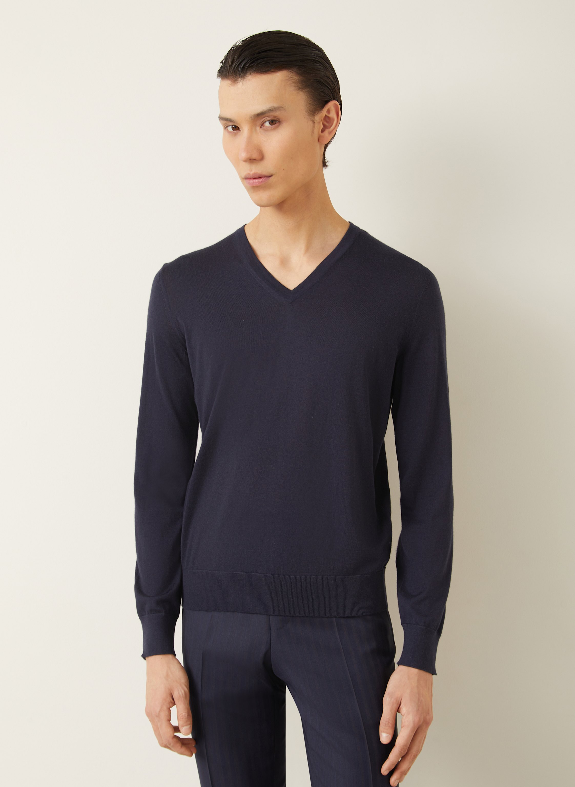 Thumbnail - Zegna Cashmere-Pullover Cashseta Mit Seide blau