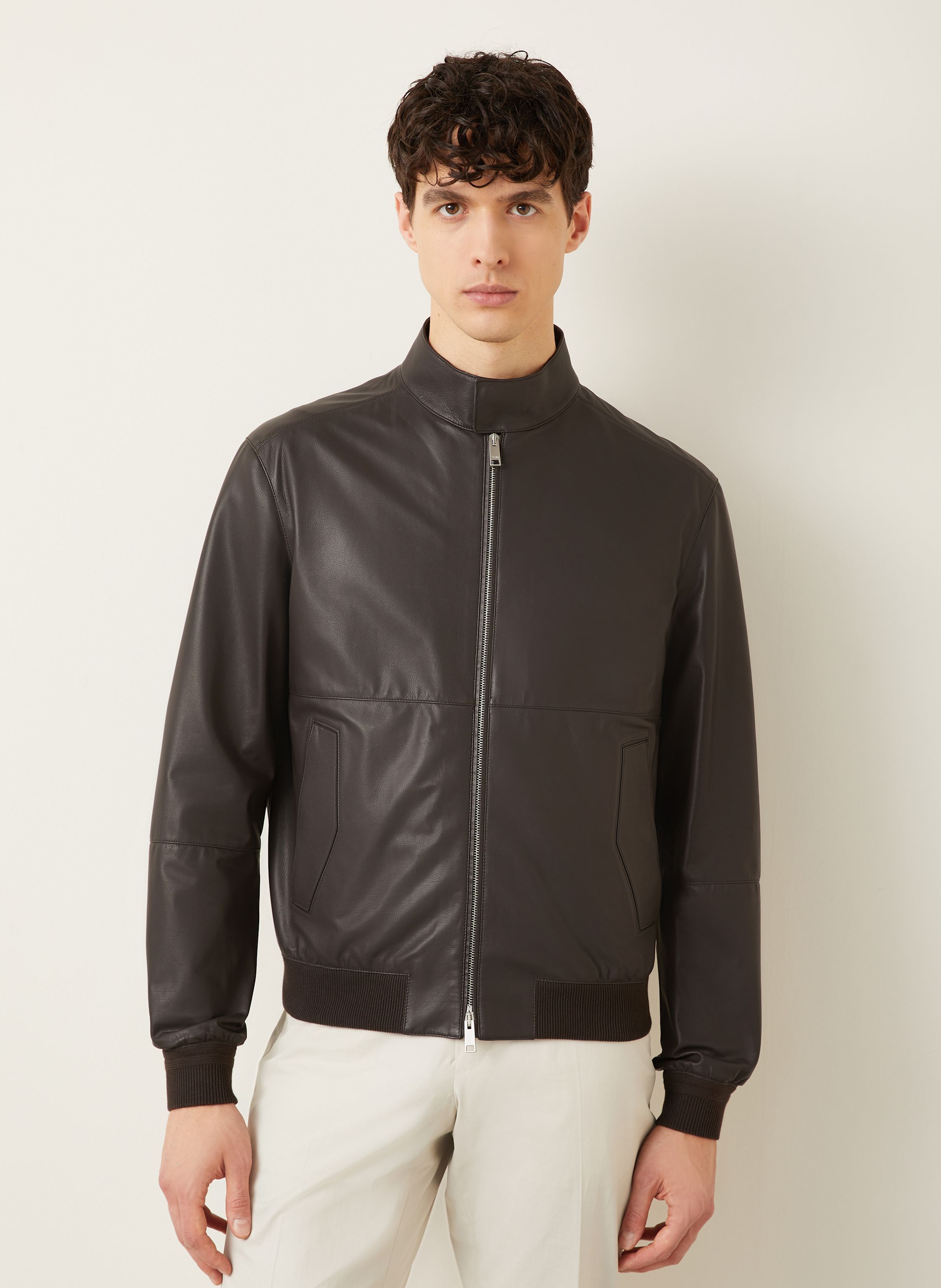 Thumbnail - Zegna Lederblouson braun