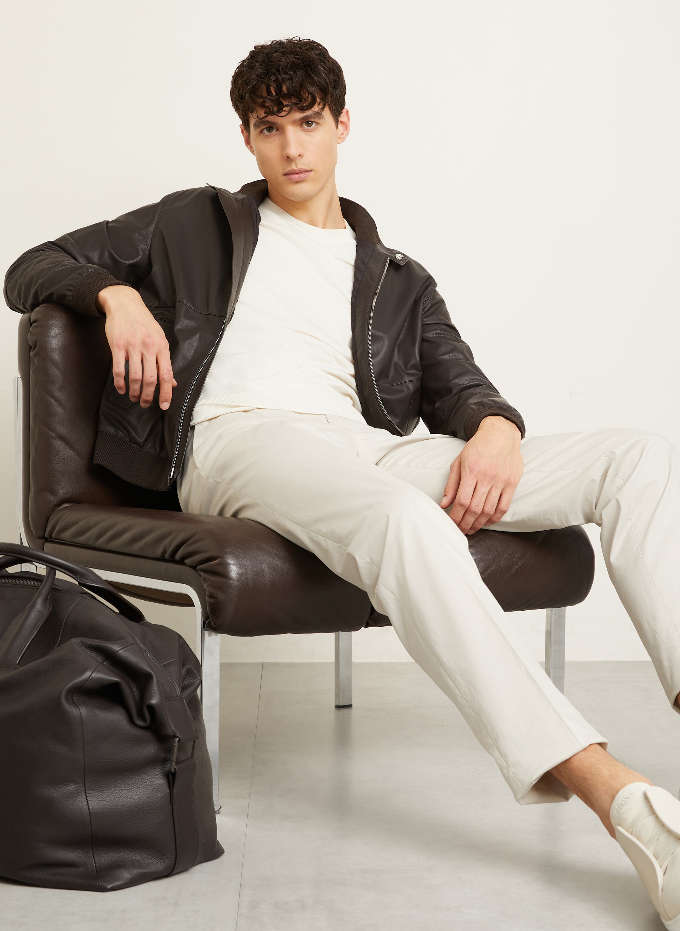 Thumbnail - Zegna Lederblouson braun