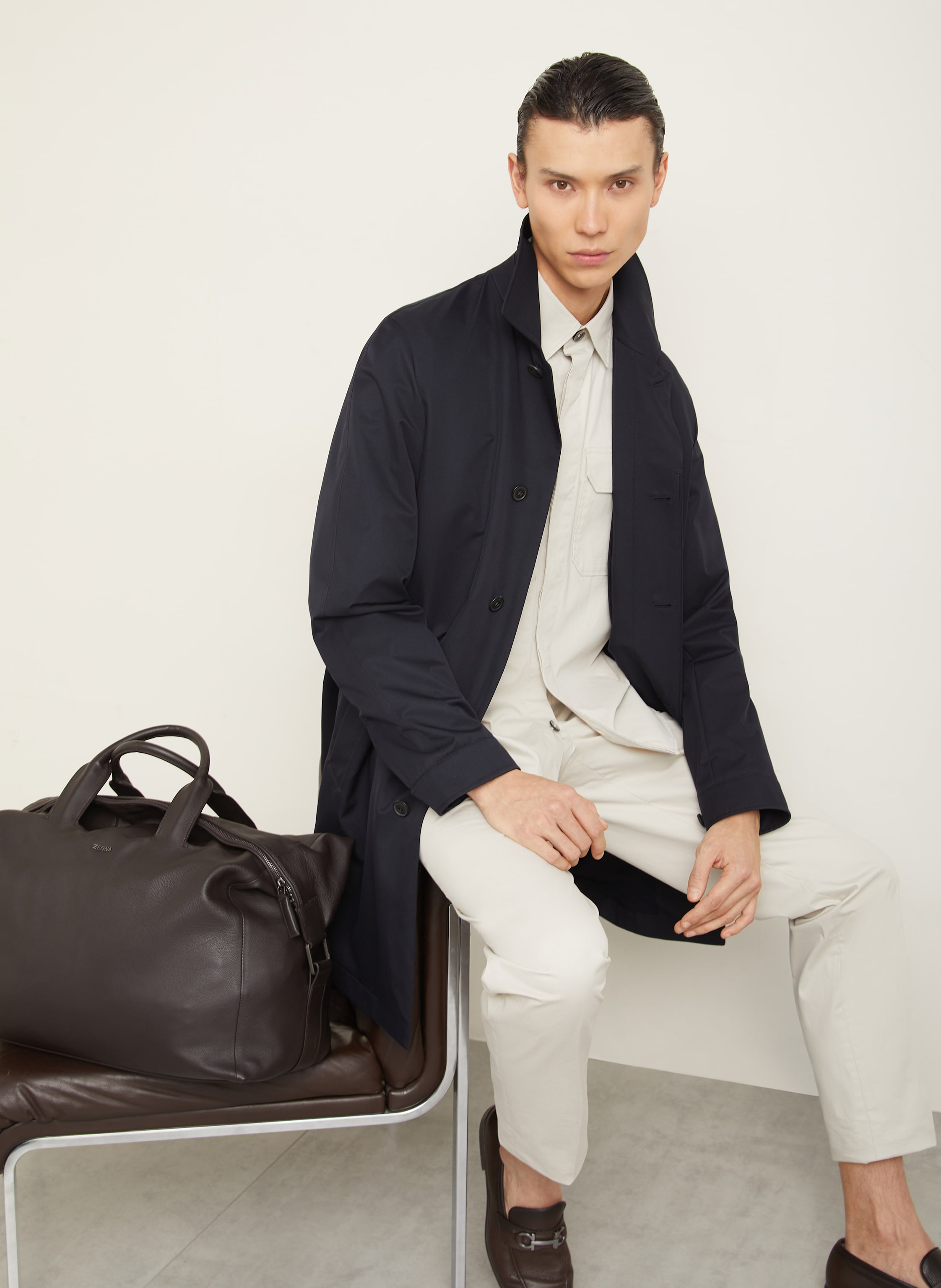 Thumbnail - Zegna Regenmantel Motorin 300 blau