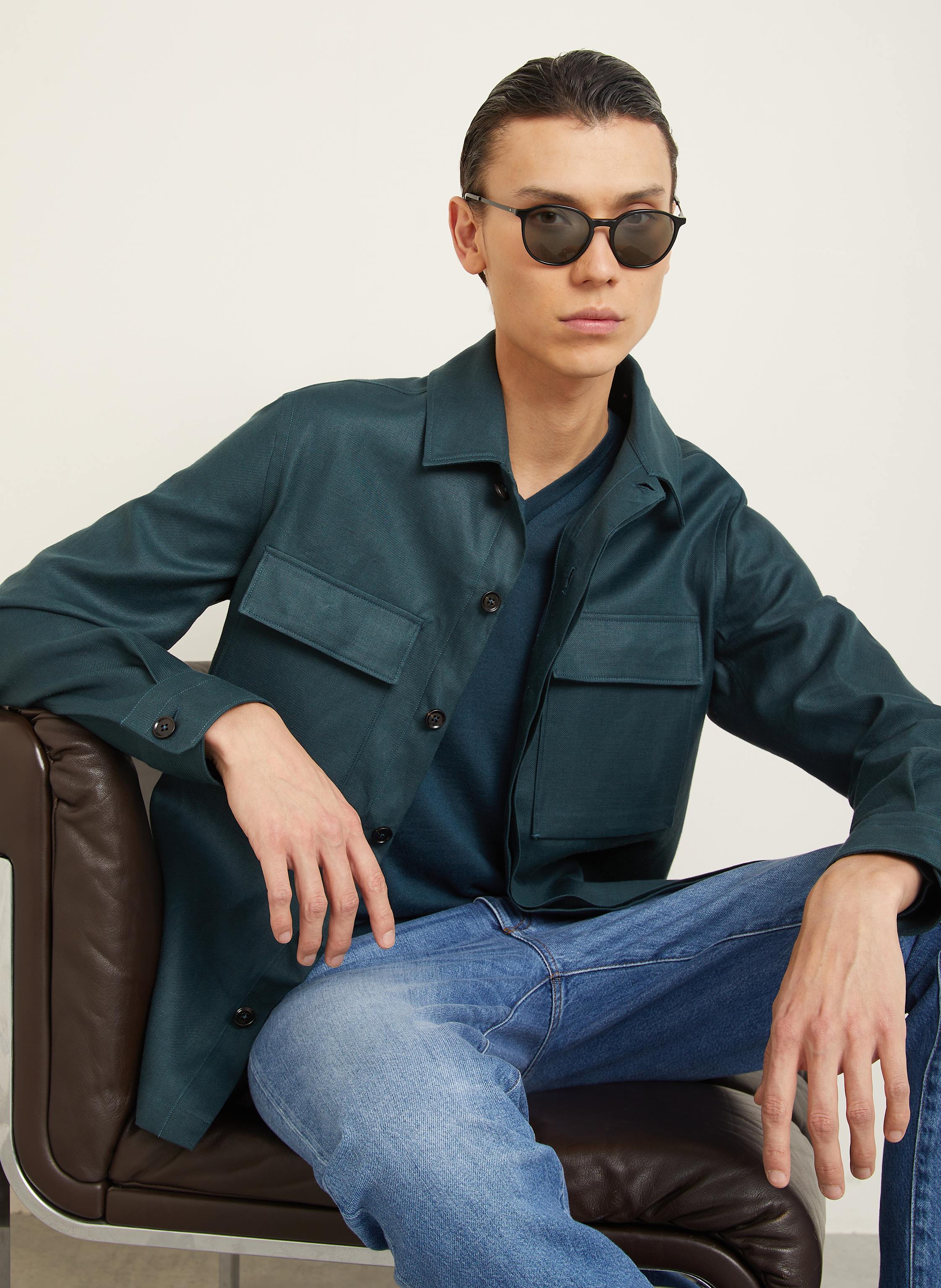 Thumbnail - Zegna Leinen-Overshirt gruen