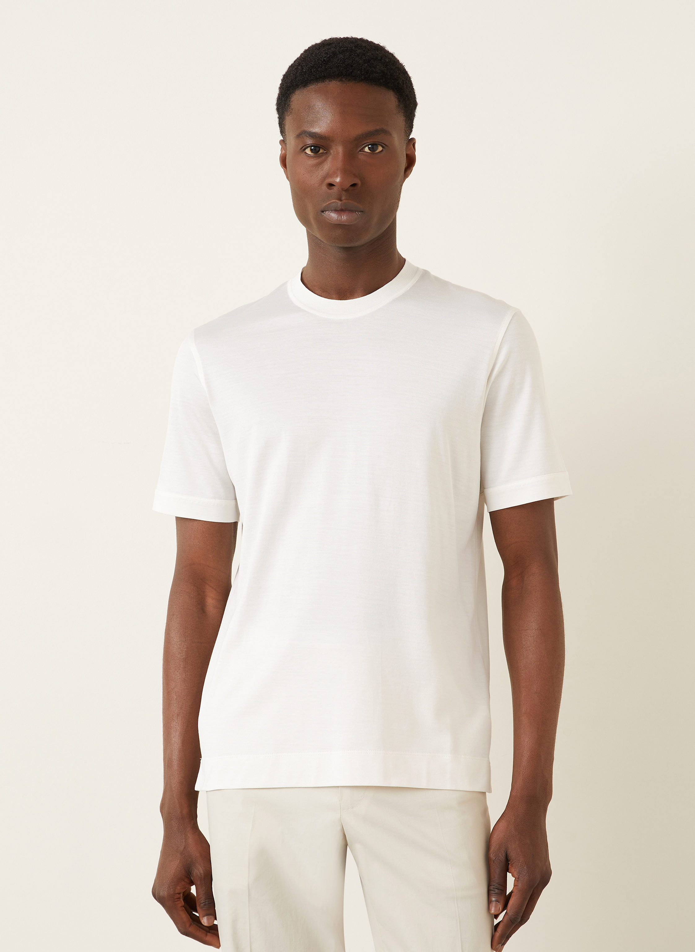 Thumbnail - Zegna T-Shirt Mit Seide weiss