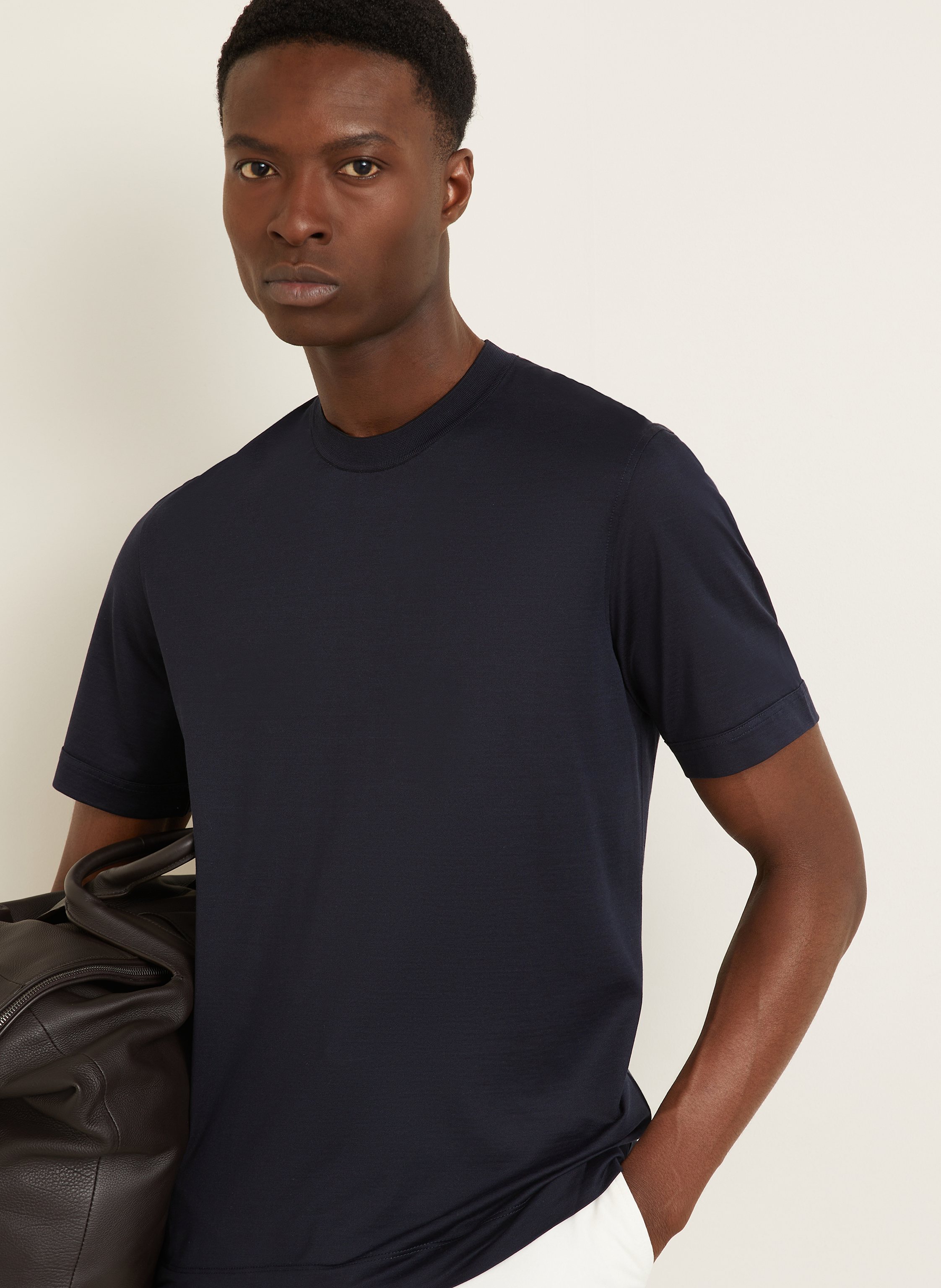 Thumbnail - Zegna T-Shirt Mit Seide blau