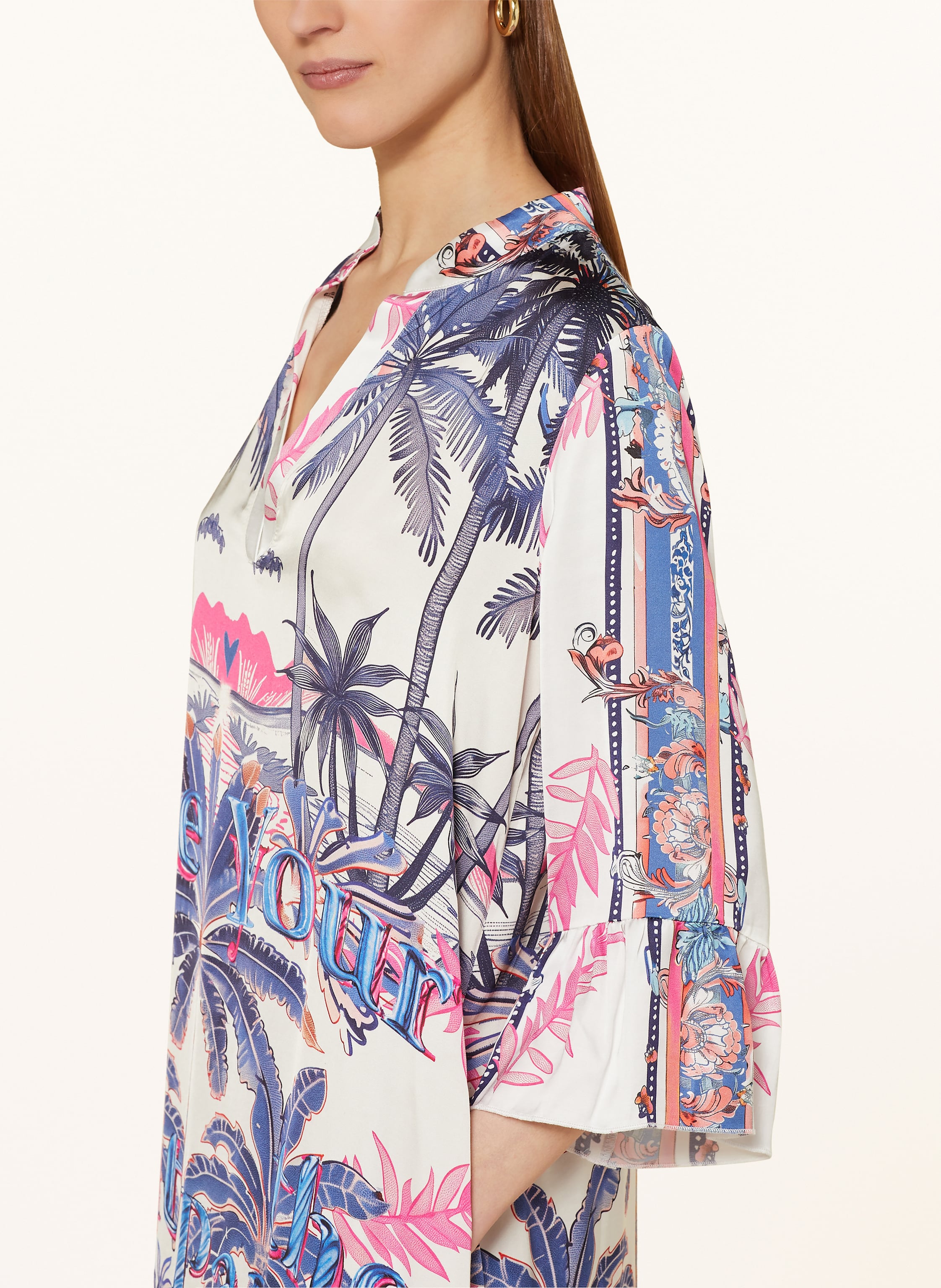 Thumbnail - Miss Goodlife Satinkleid Mit 3/4-Arm blau