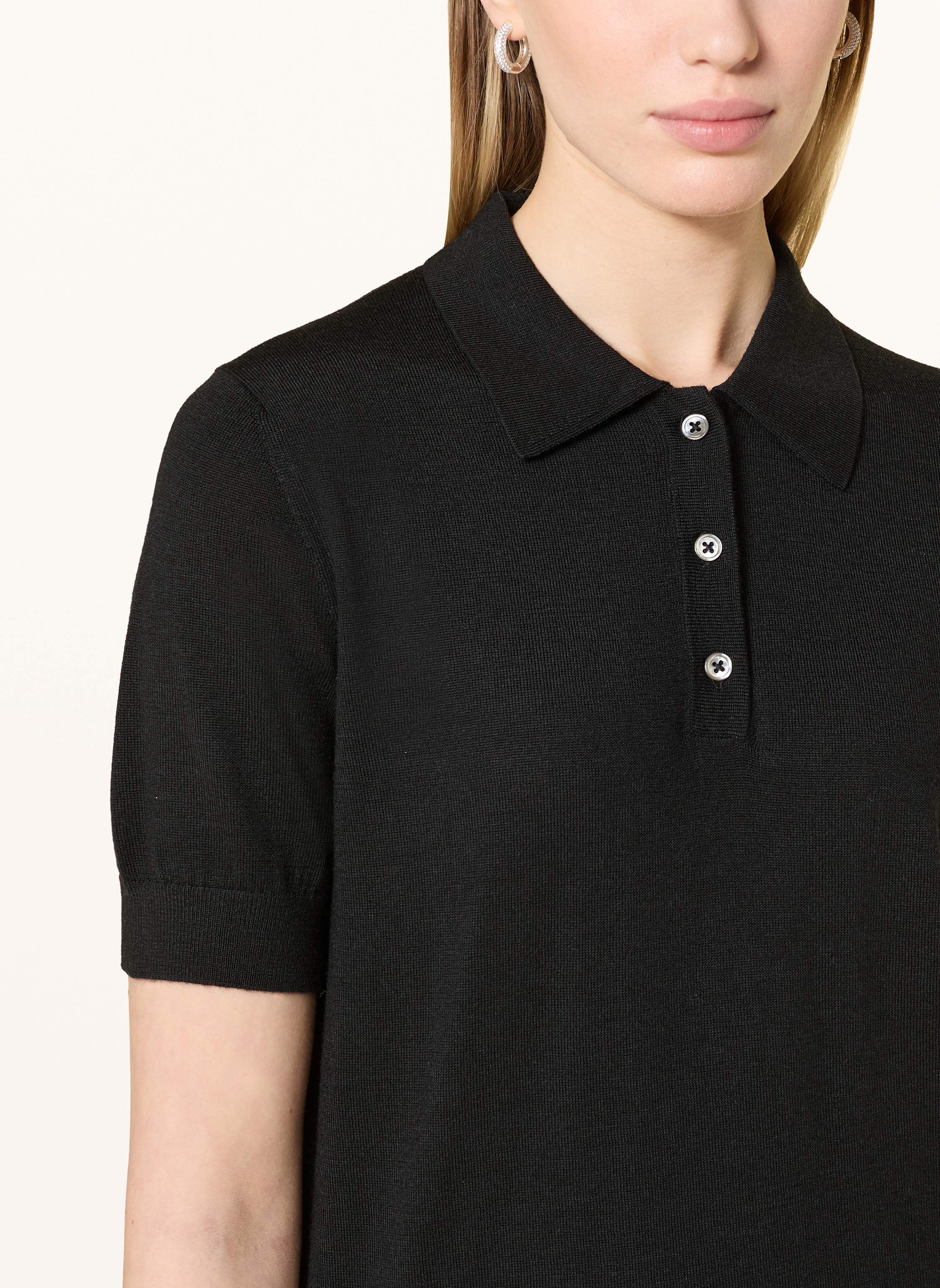 Thumbnail - Darling Harbour Strick-Poloshirt schwarz