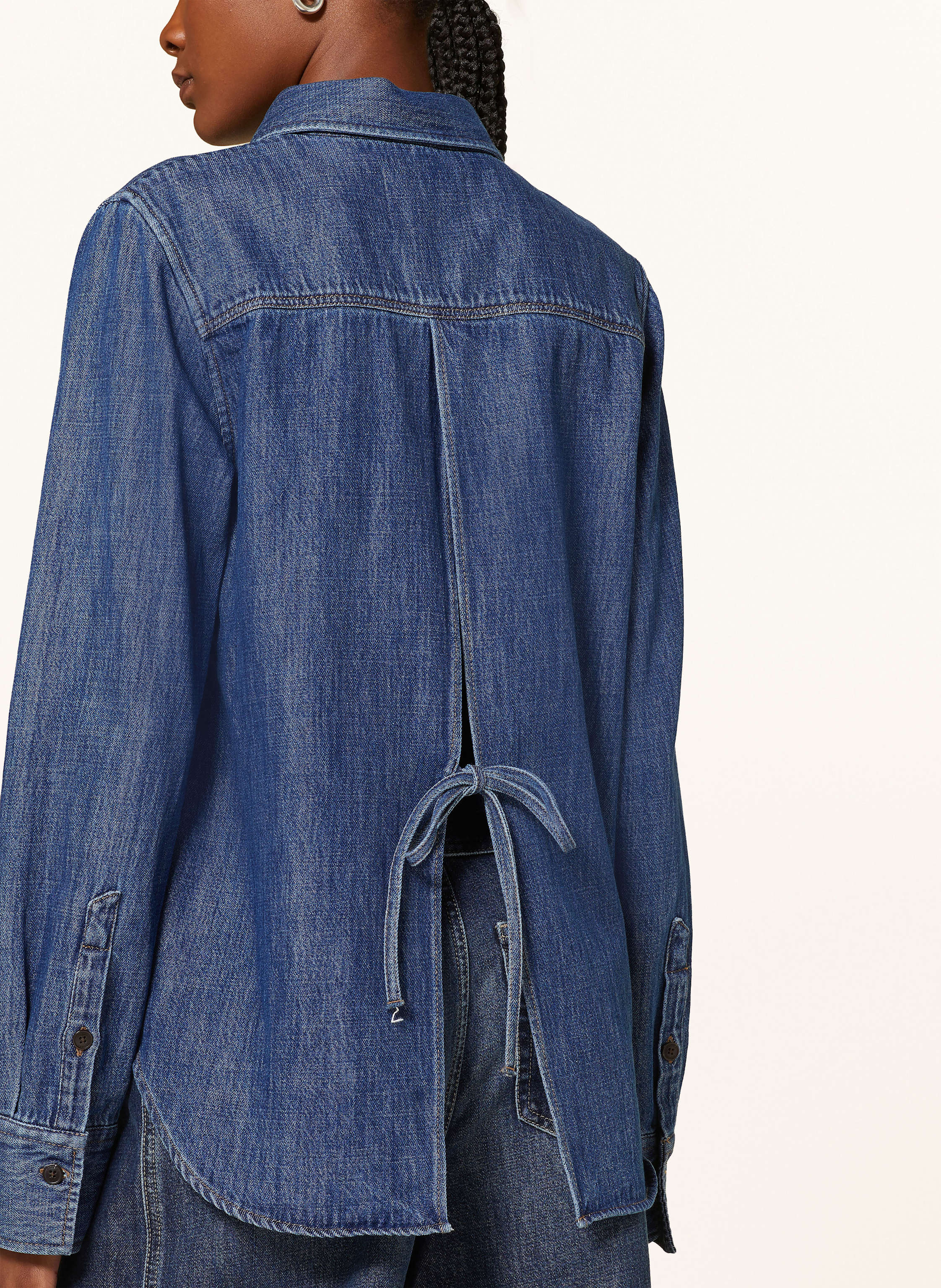 Thumbnail - Closed Hemdbluse In Jeansoptik Mit Cut-Out blau