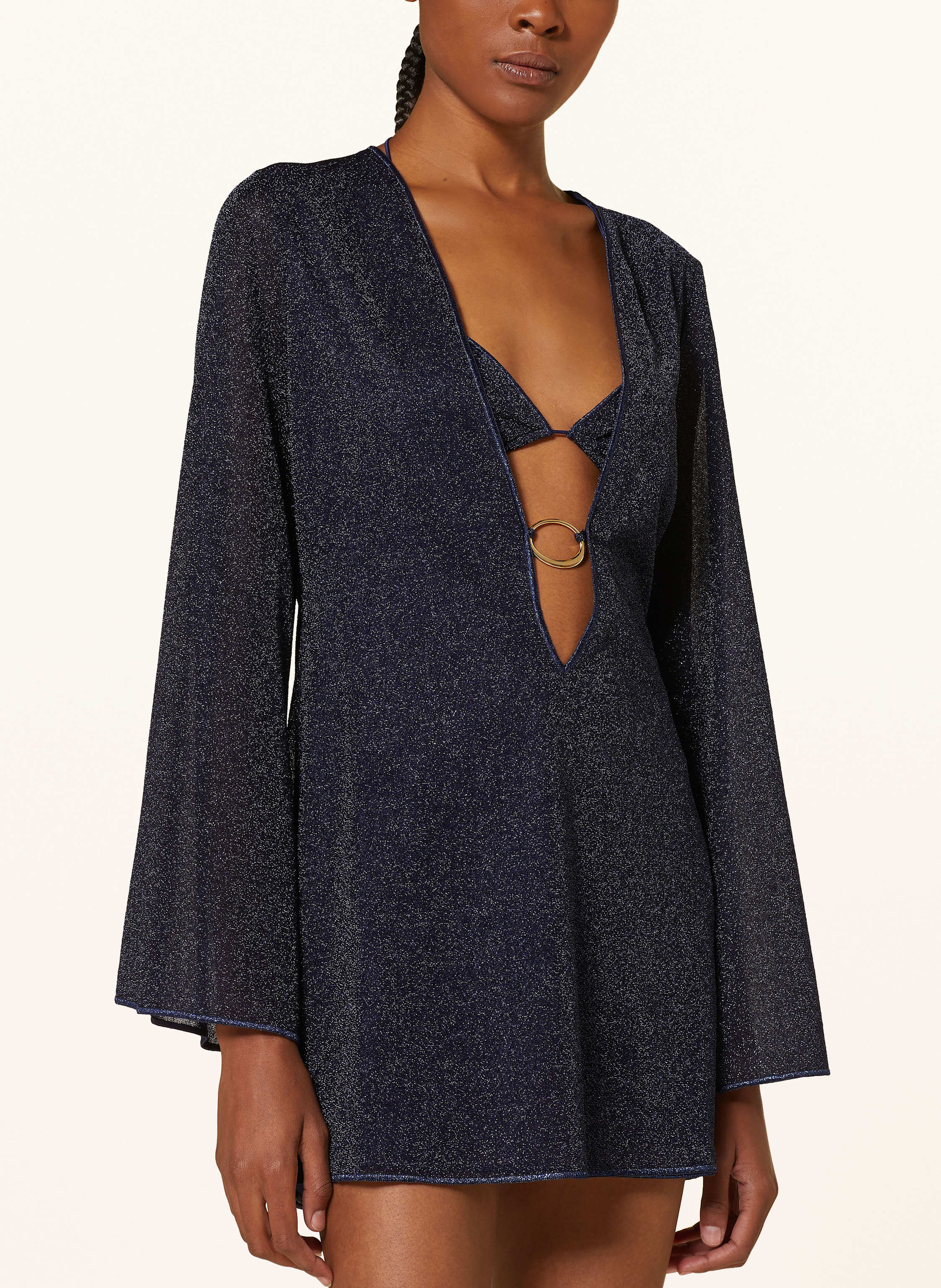 Thumbnail - Oséree Strandkleid Lumiere Mit Glitzergarn blau