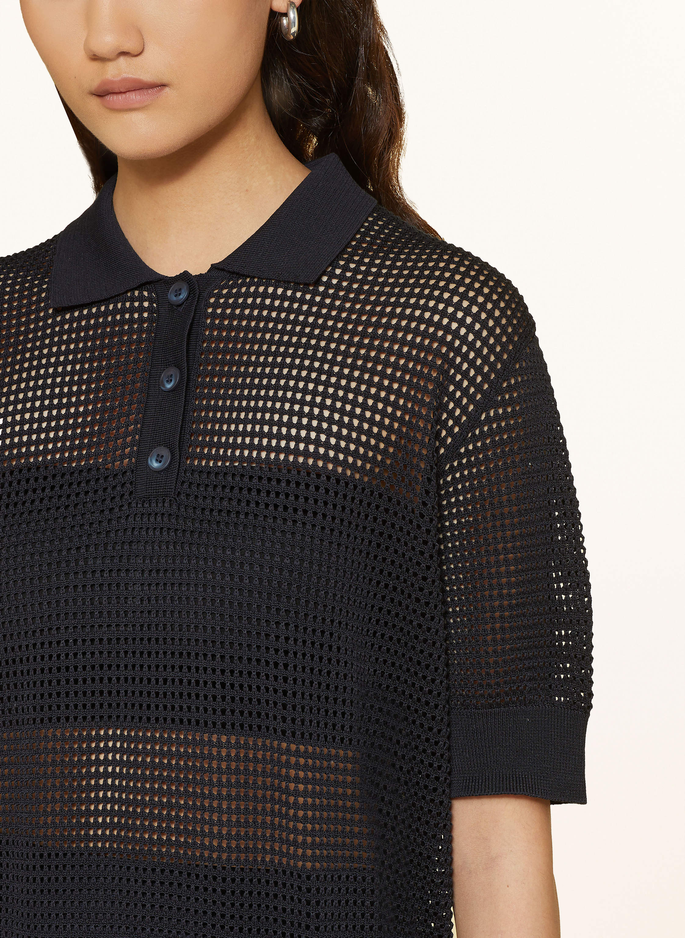 Thumbnail - Ivy Oak Strick-Poloshirt Flo blau