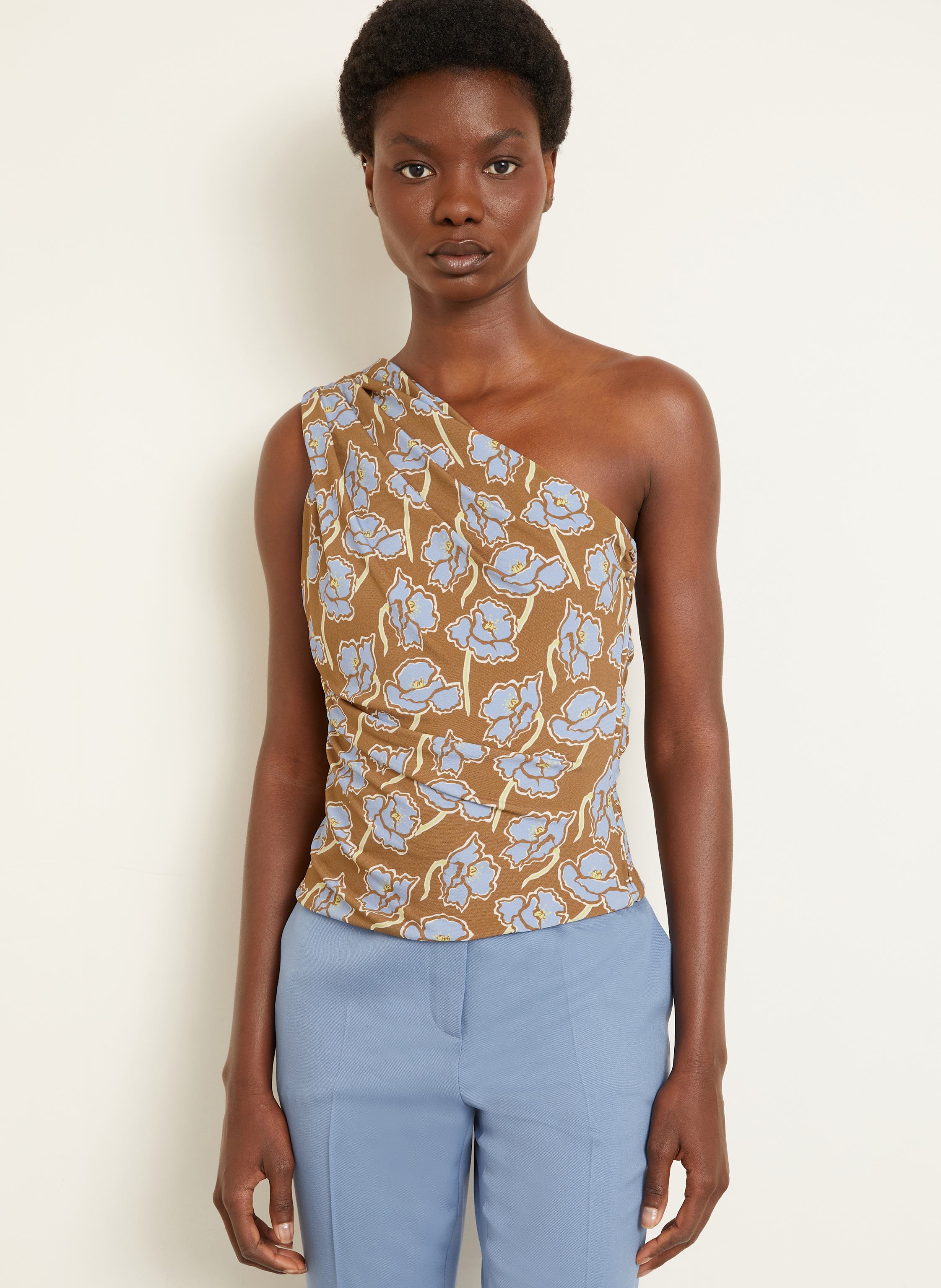 Thumbnail - Versace One-Shoulder-Top braun
