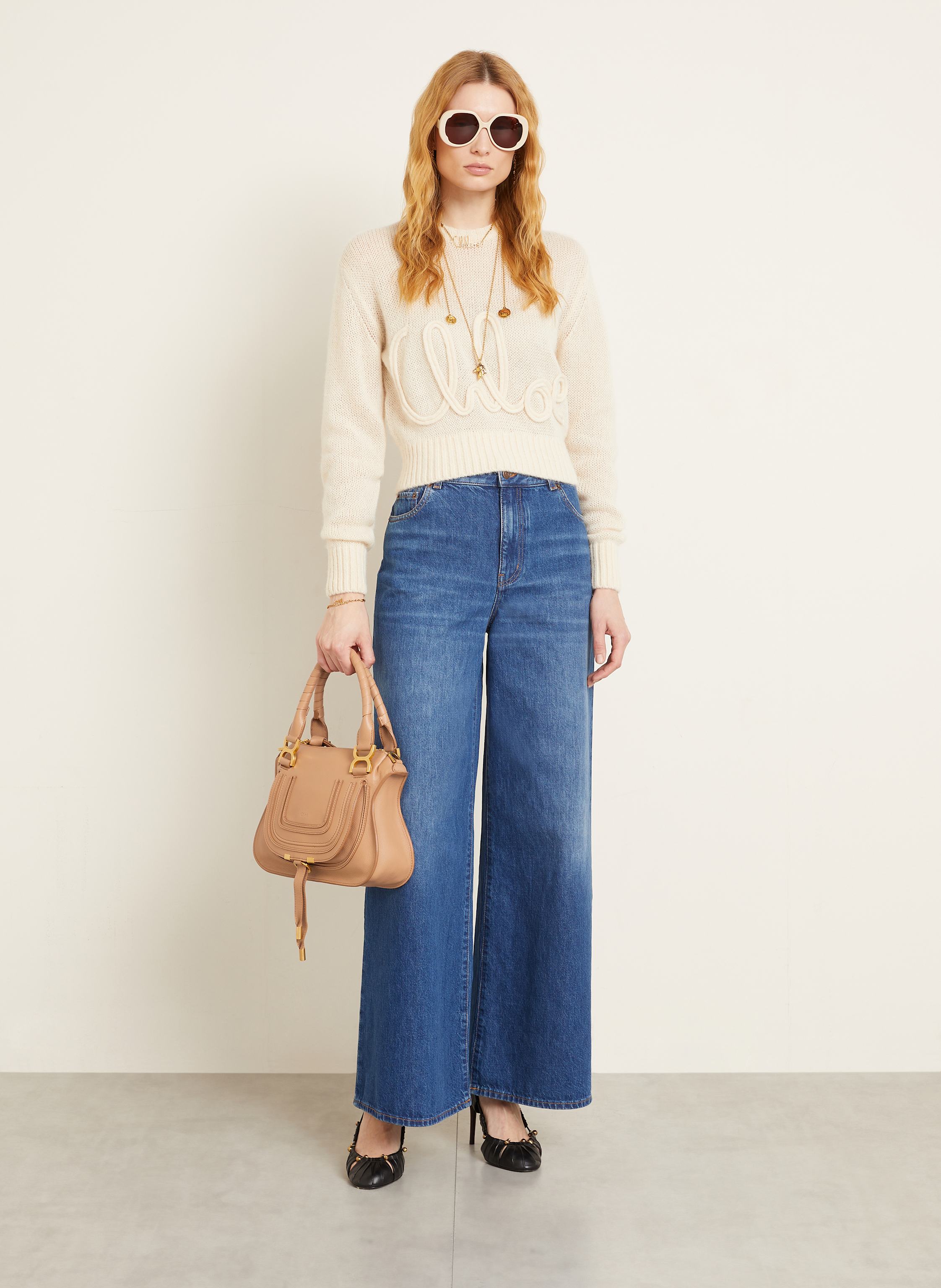 Thumbnail - Chloé Handtasche Marcie beige