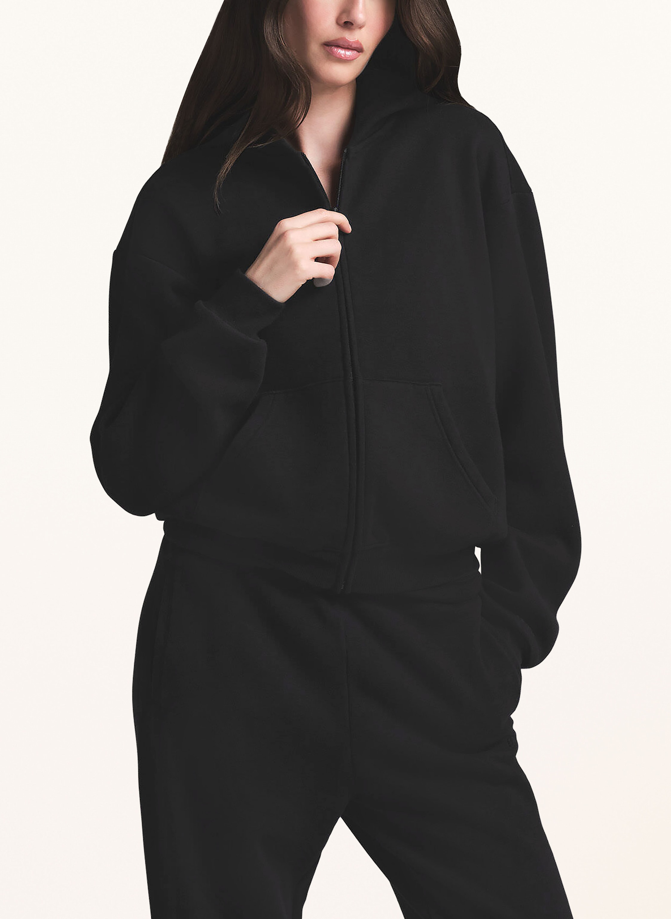 Thumbnail - Skims Lounge-Sweatjacke Cotton-Fleece schwarz