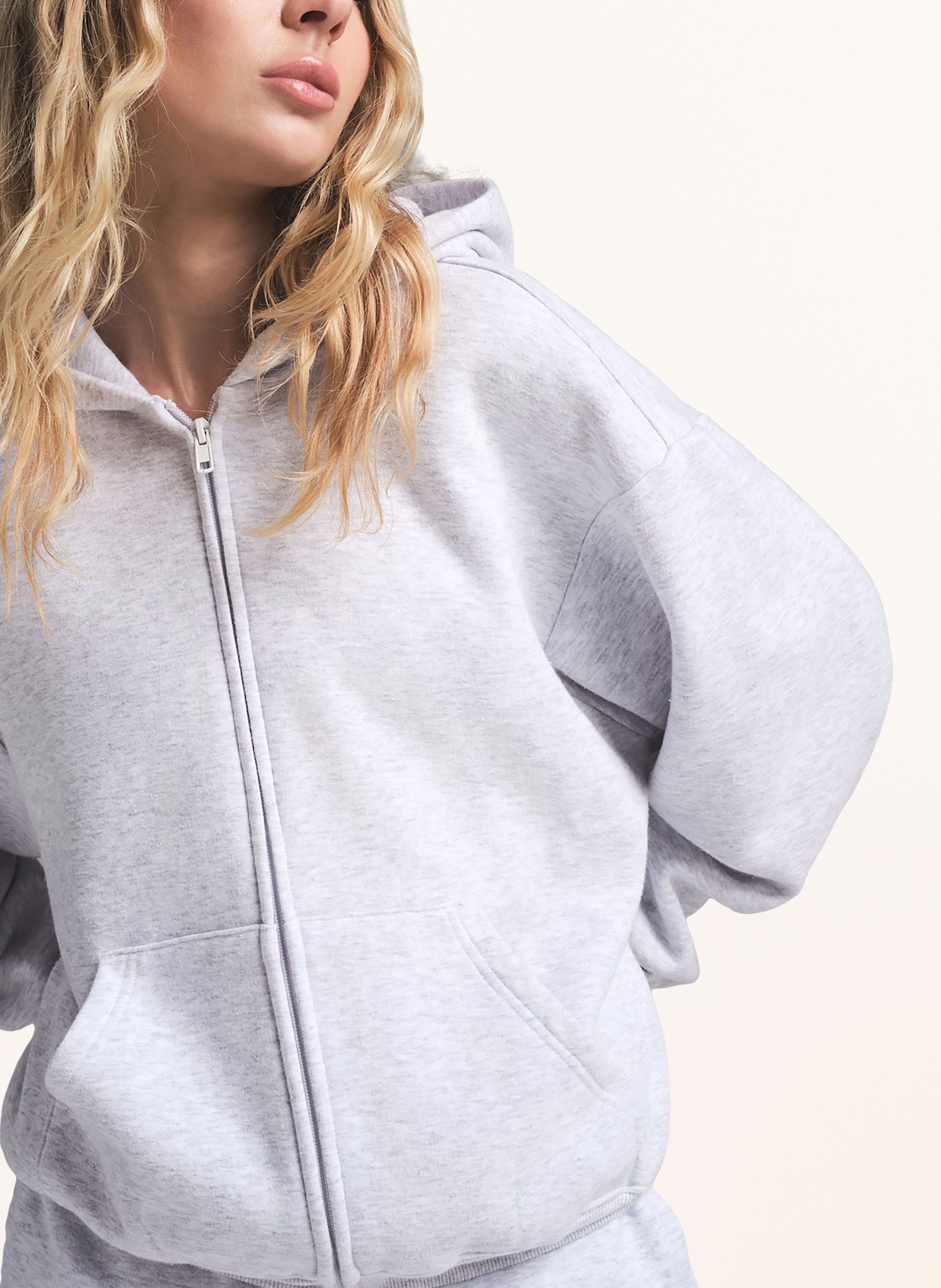 Thumbnail - Skims Lounge-Sweatjacke Cotton-Fleece grau