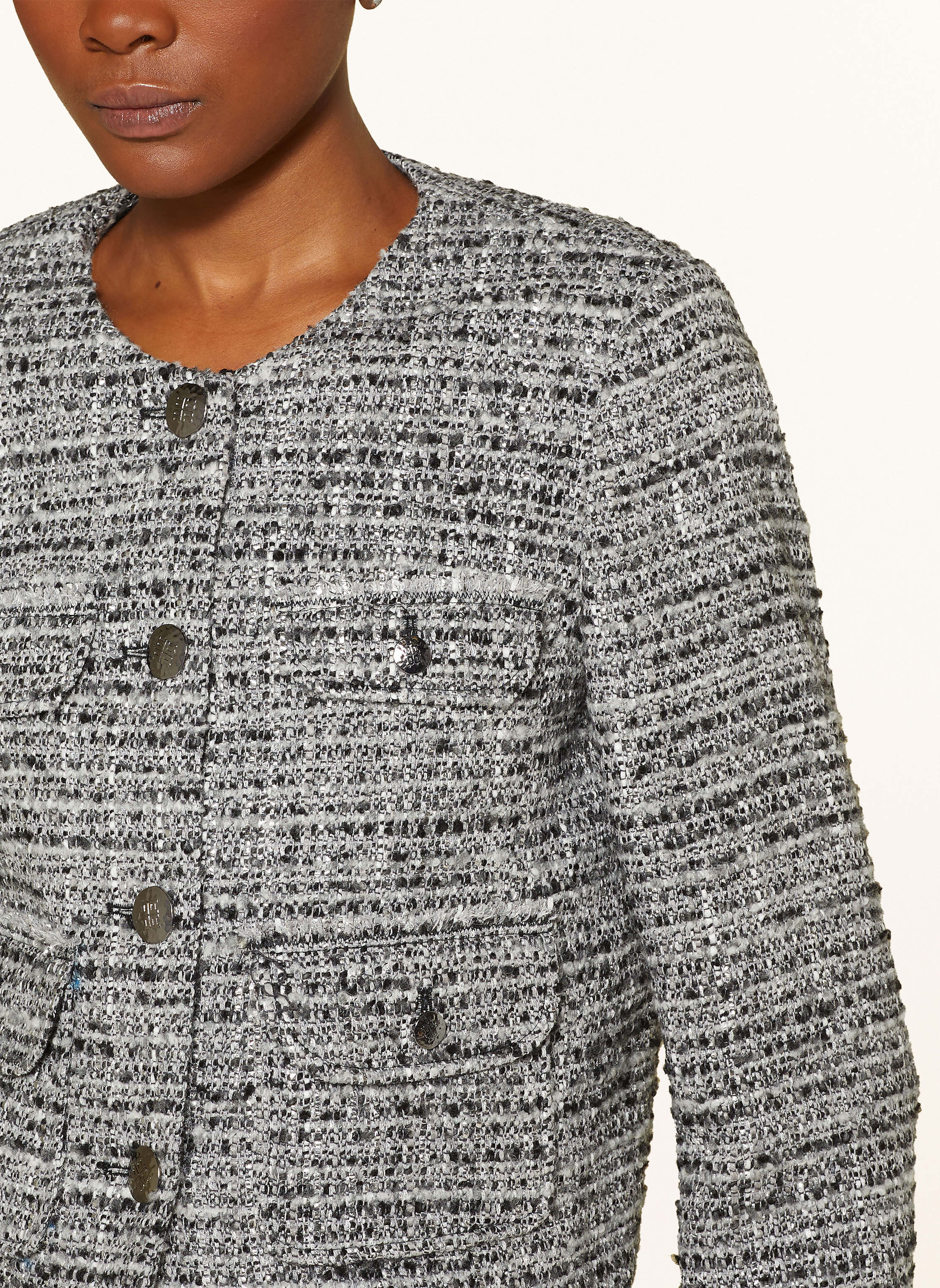 Thumbnail - Riani Bouclé-Jacke Mit Glitzergarn grau