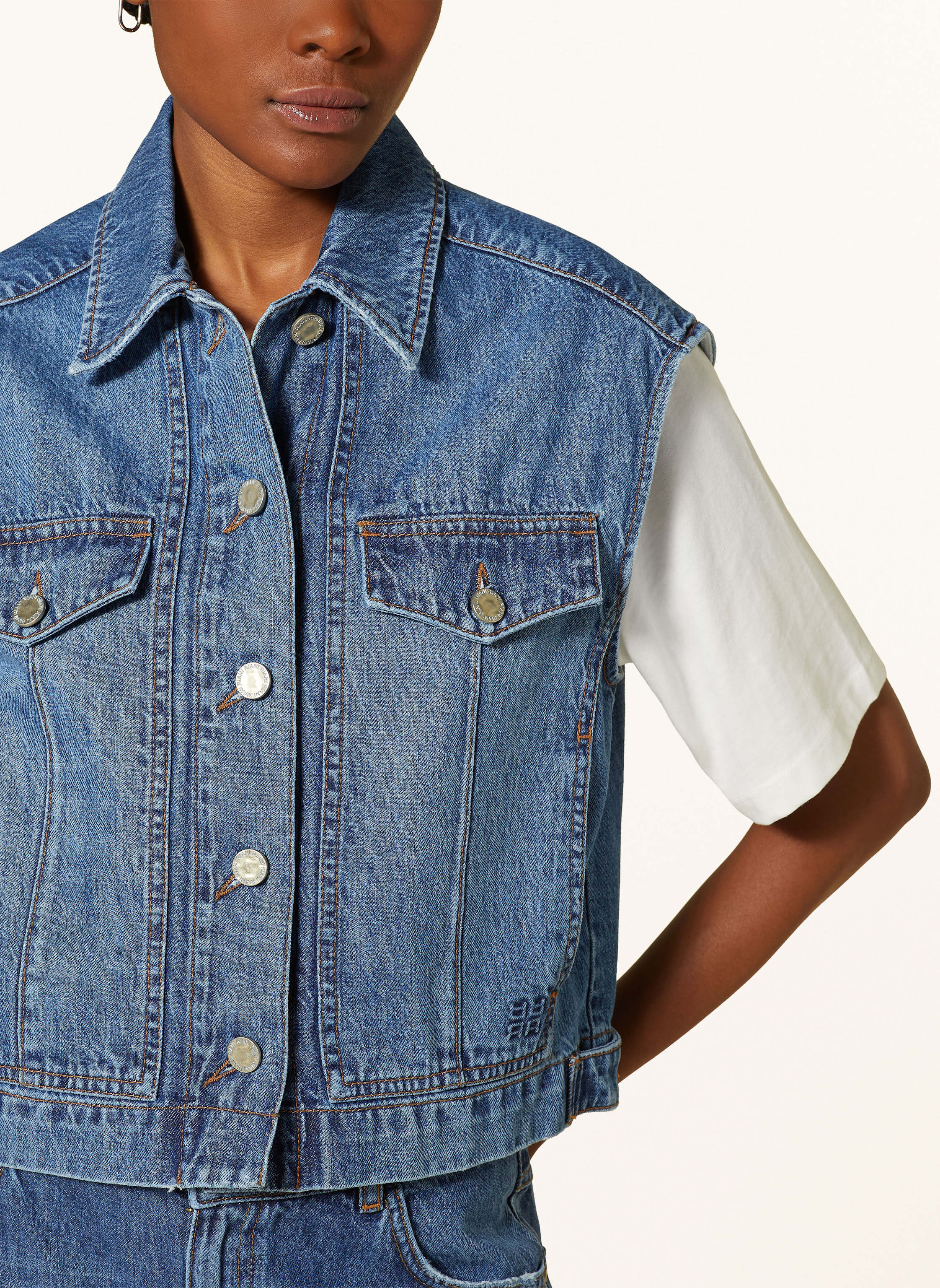 Thumbnail - Riani Cropped-Jeansweste blau