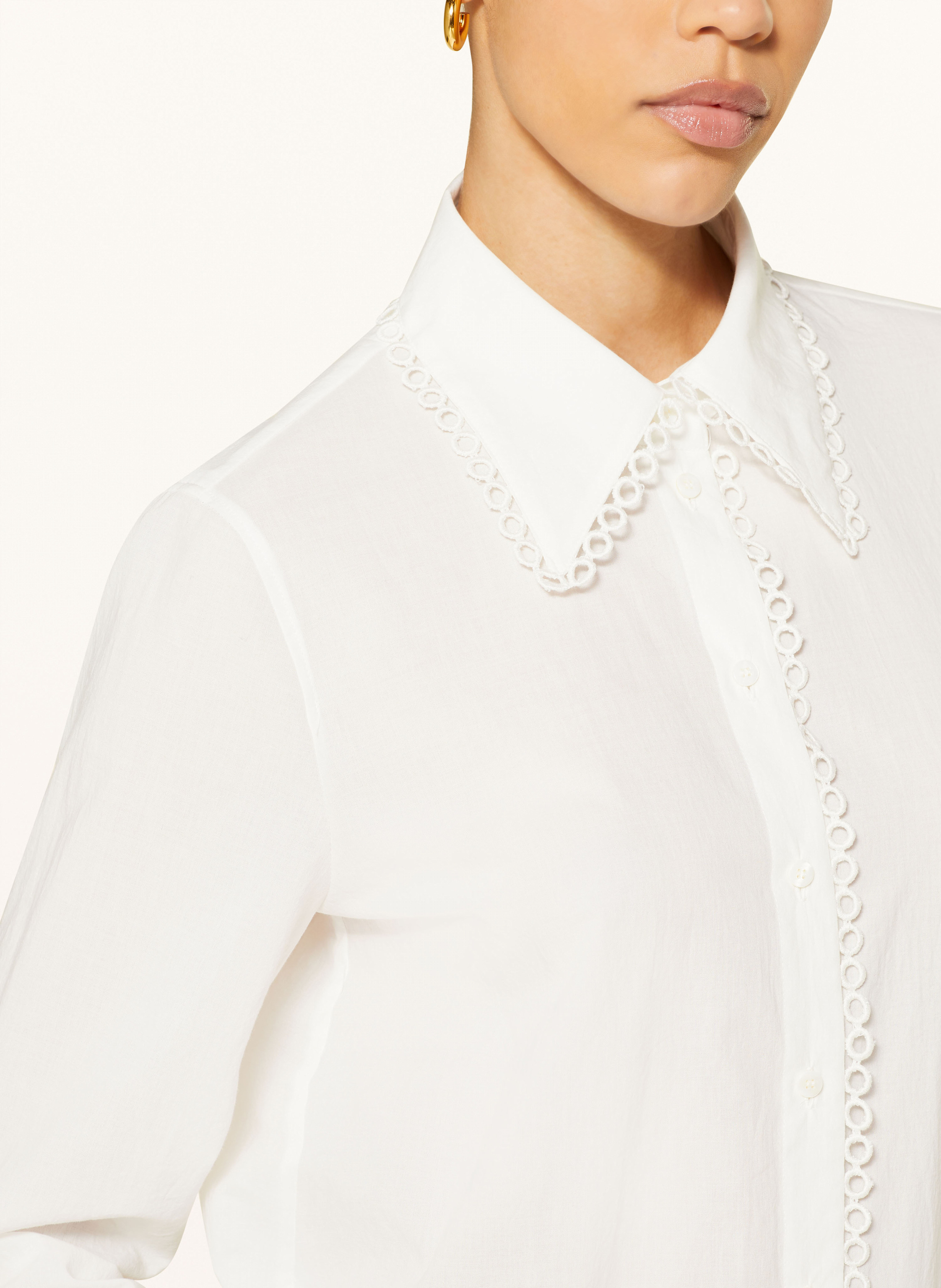 Thumbnail - Luisa Cerano Hemdbluse Mit Lochspitze weiss