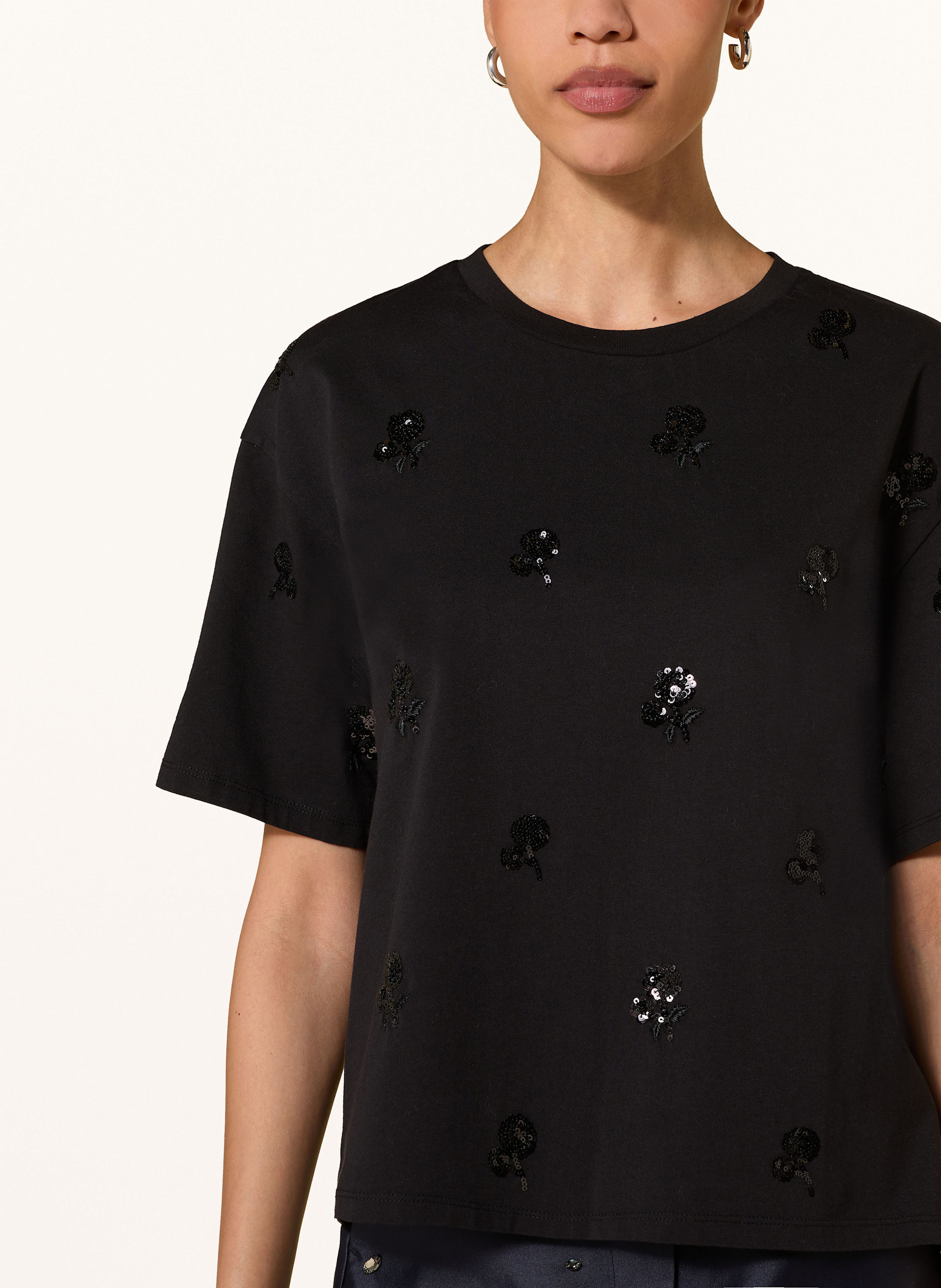 Thumbnail - Luisa Cerano T-Shirt Mit Pailletten schwarz