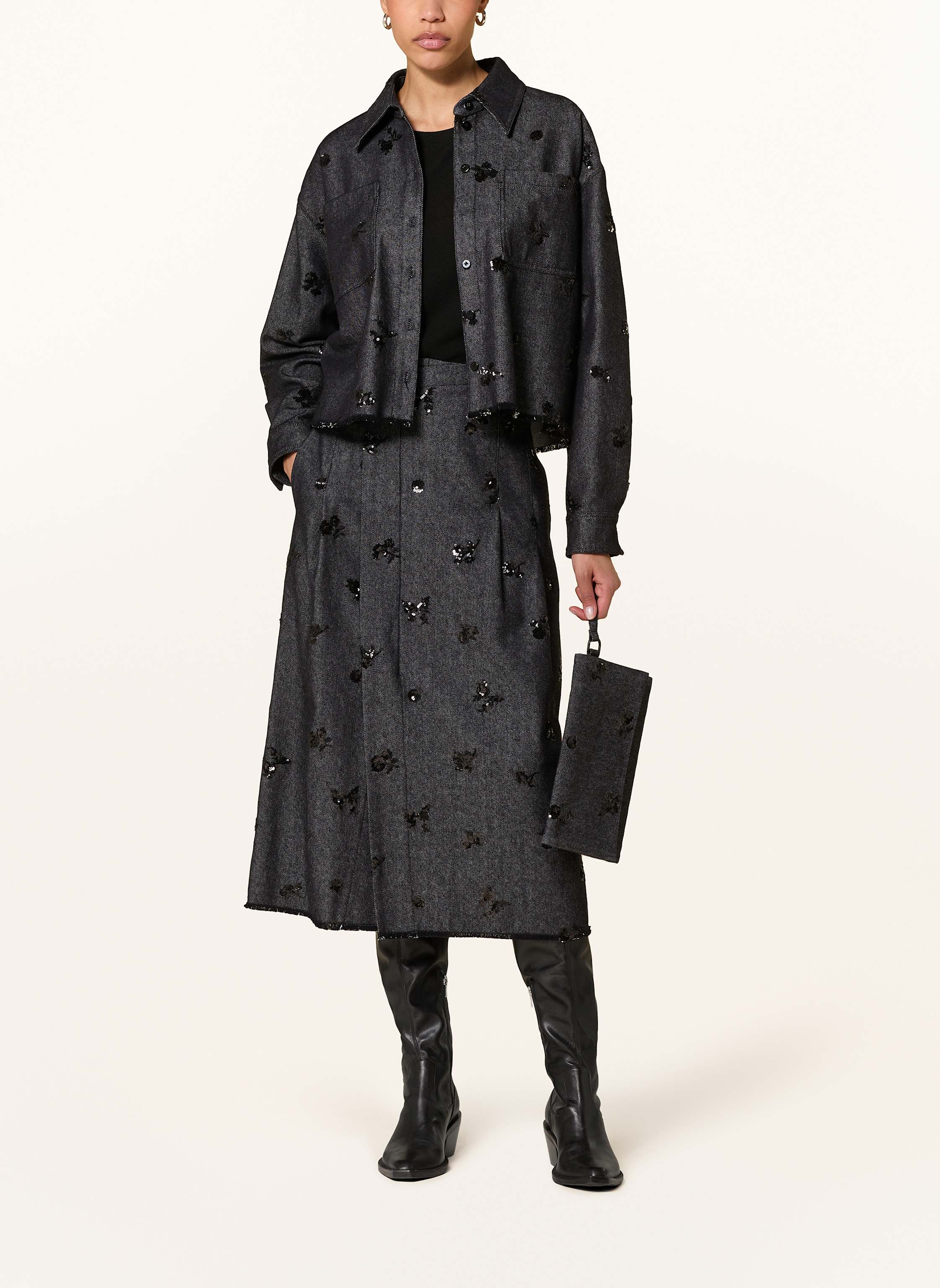 Thumbnail - Luisa Cerano Clutch Mit Pailletten blau